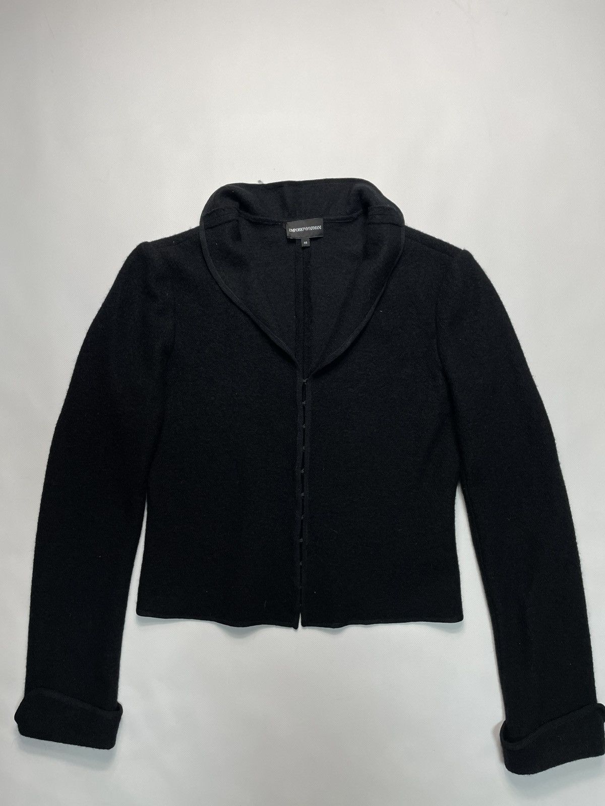Emporio Armani Emporio Armani Black Wool Blend Cropped Jacket Size 46 Size M / US 6-8 / IT 42-44 - 1 Thumbnail