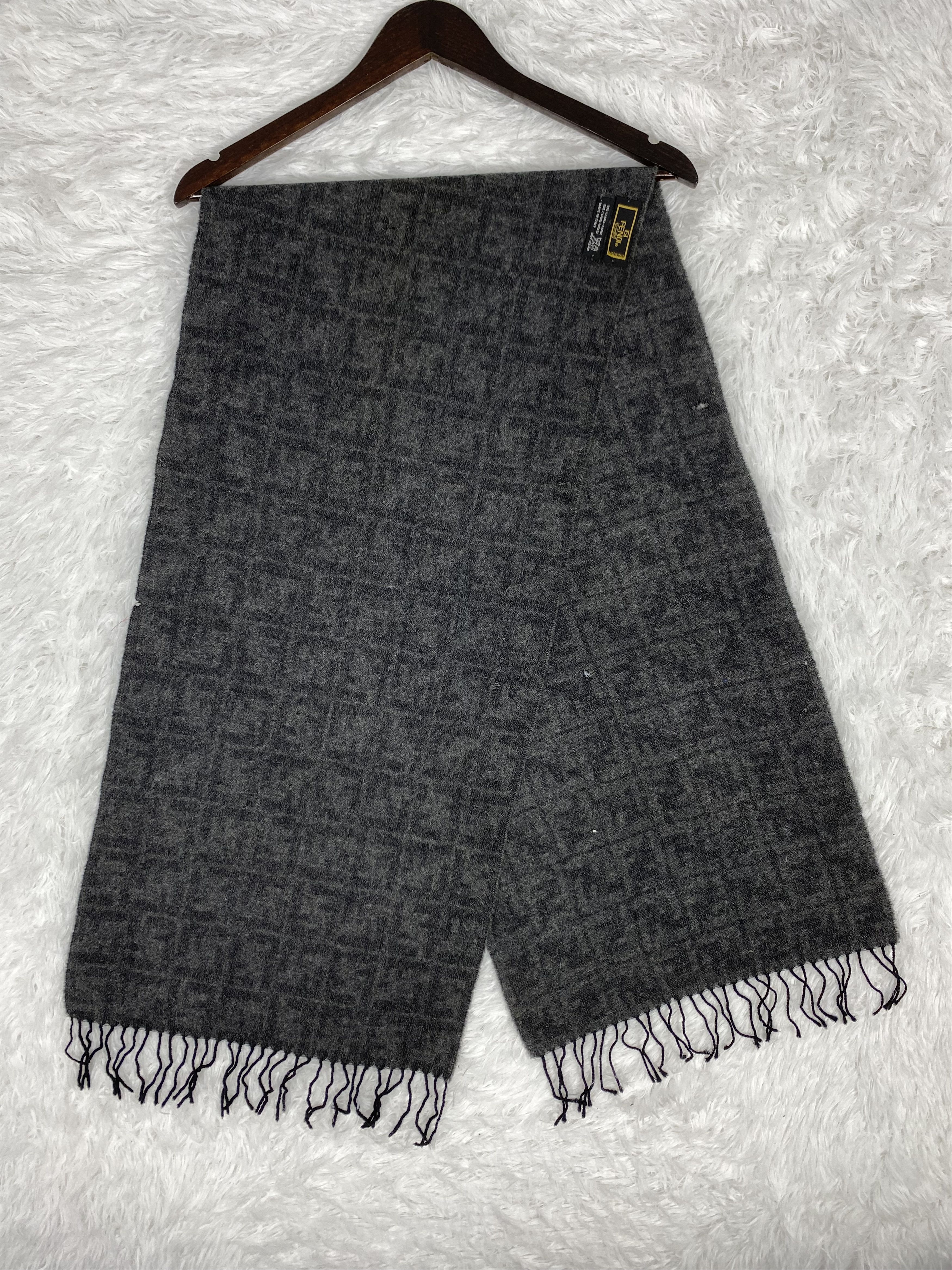 Fendi Grey Monogram Scarf / Scarve Gray | Grailed