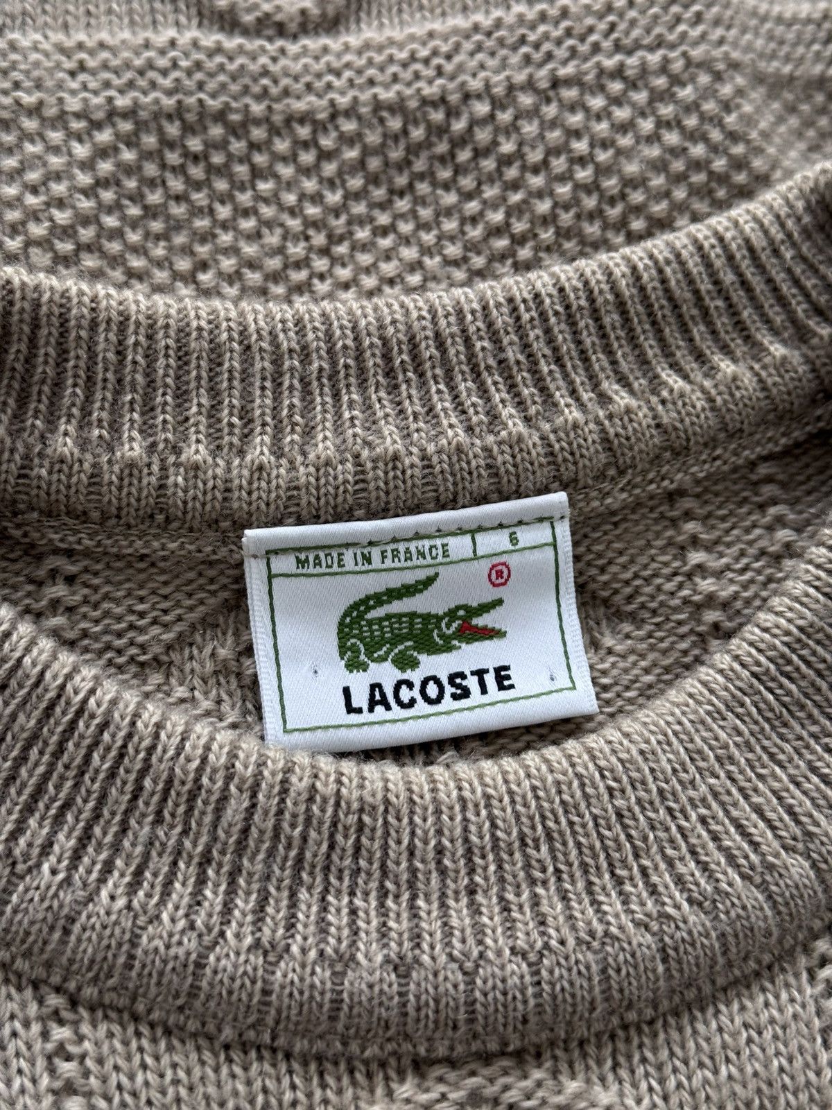 Lacoste Vintage 90s Lacoste Brown 3D Knit Sweater Size US L / EU 52-54 / 3 - 9 Thumbnail