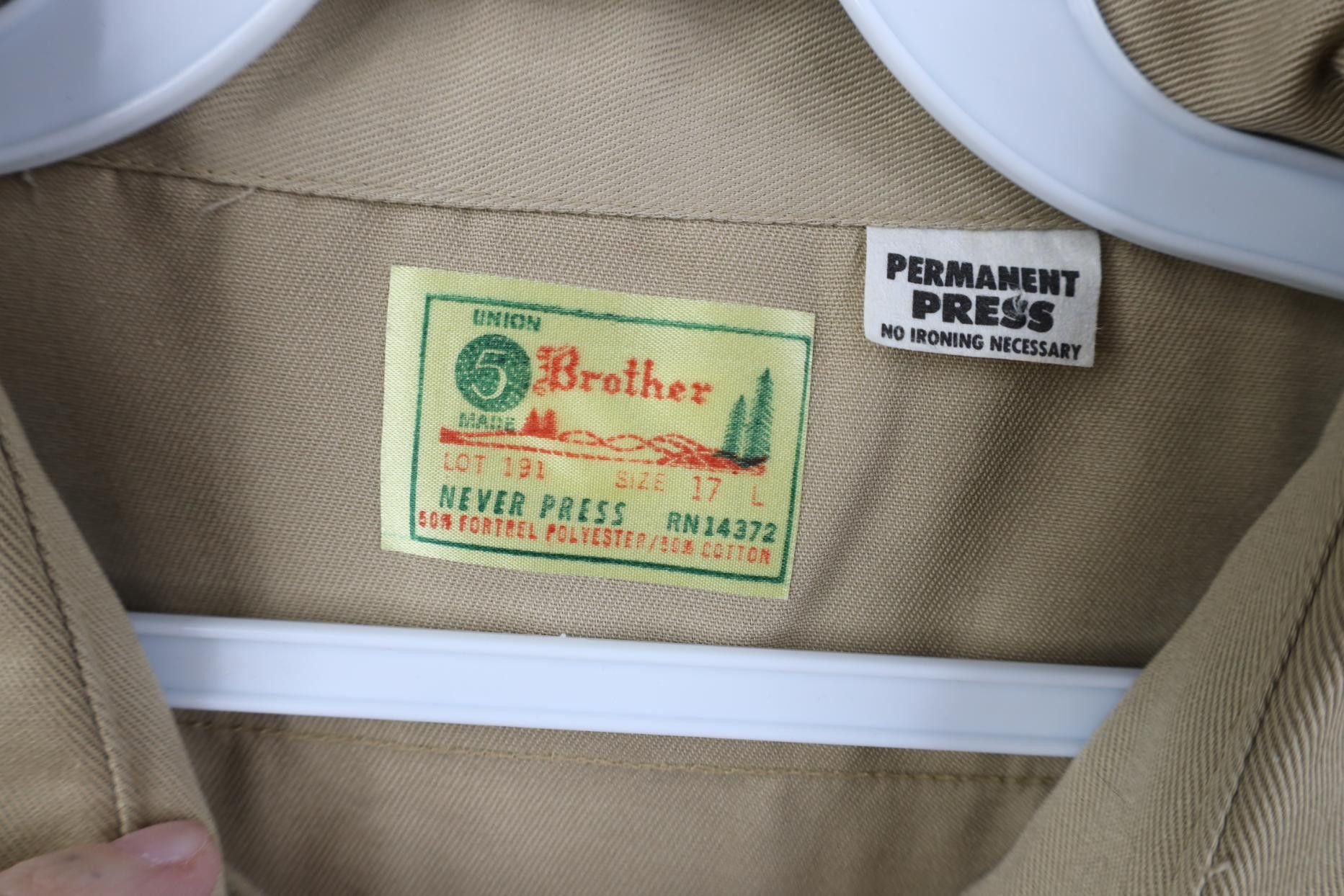 FiveBrother Deadstock Vintage 50s 60s Five Brother Work Button Shirt USA Size US L / EU 52-54 / 3 - 9 Thumbnail