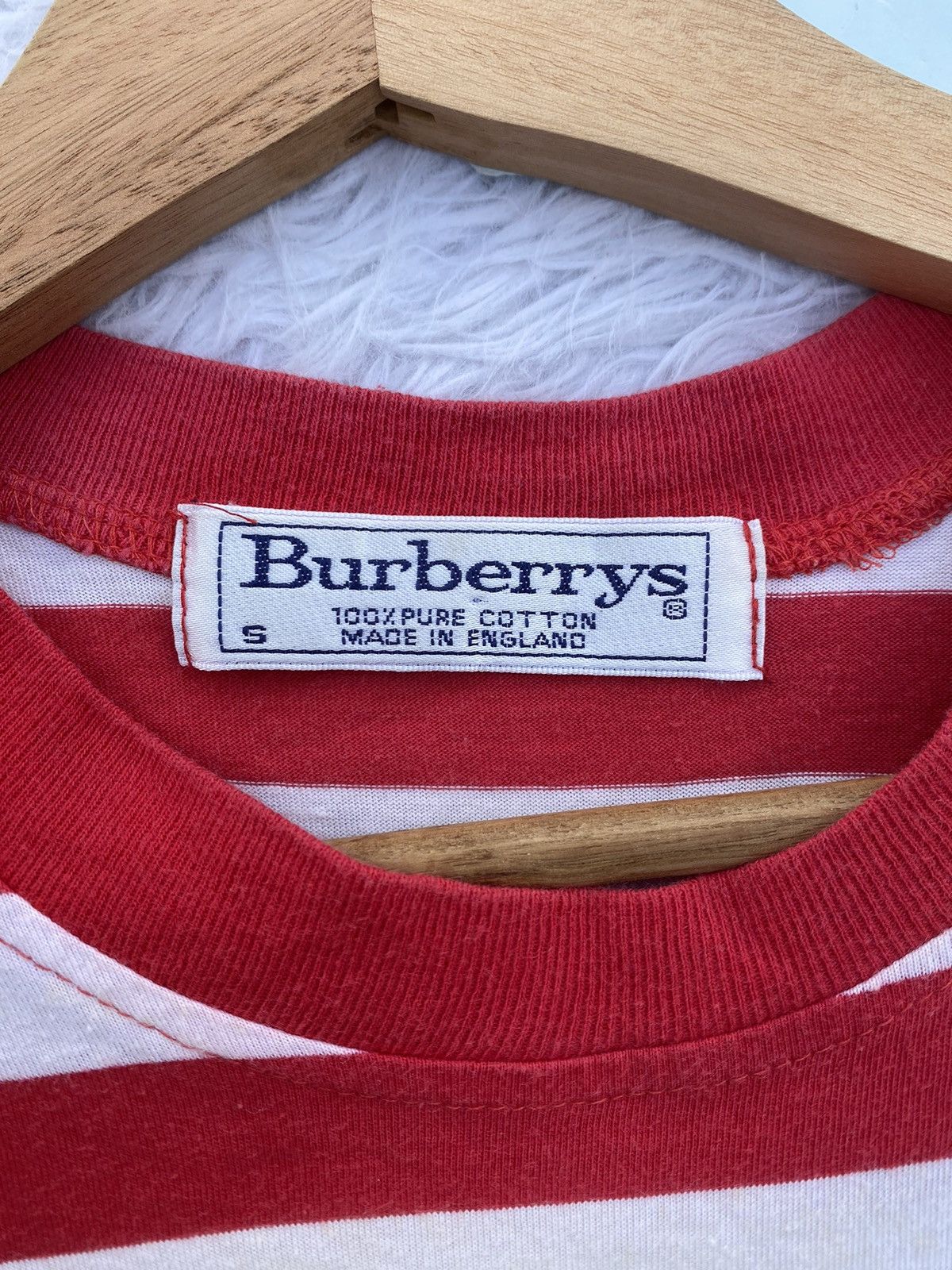 Burberry Rare Vintage Burberry Spellout Biglogo Stripes Tshirt Size US M / EU 48-50 / 2 - 10 Thumbnail
