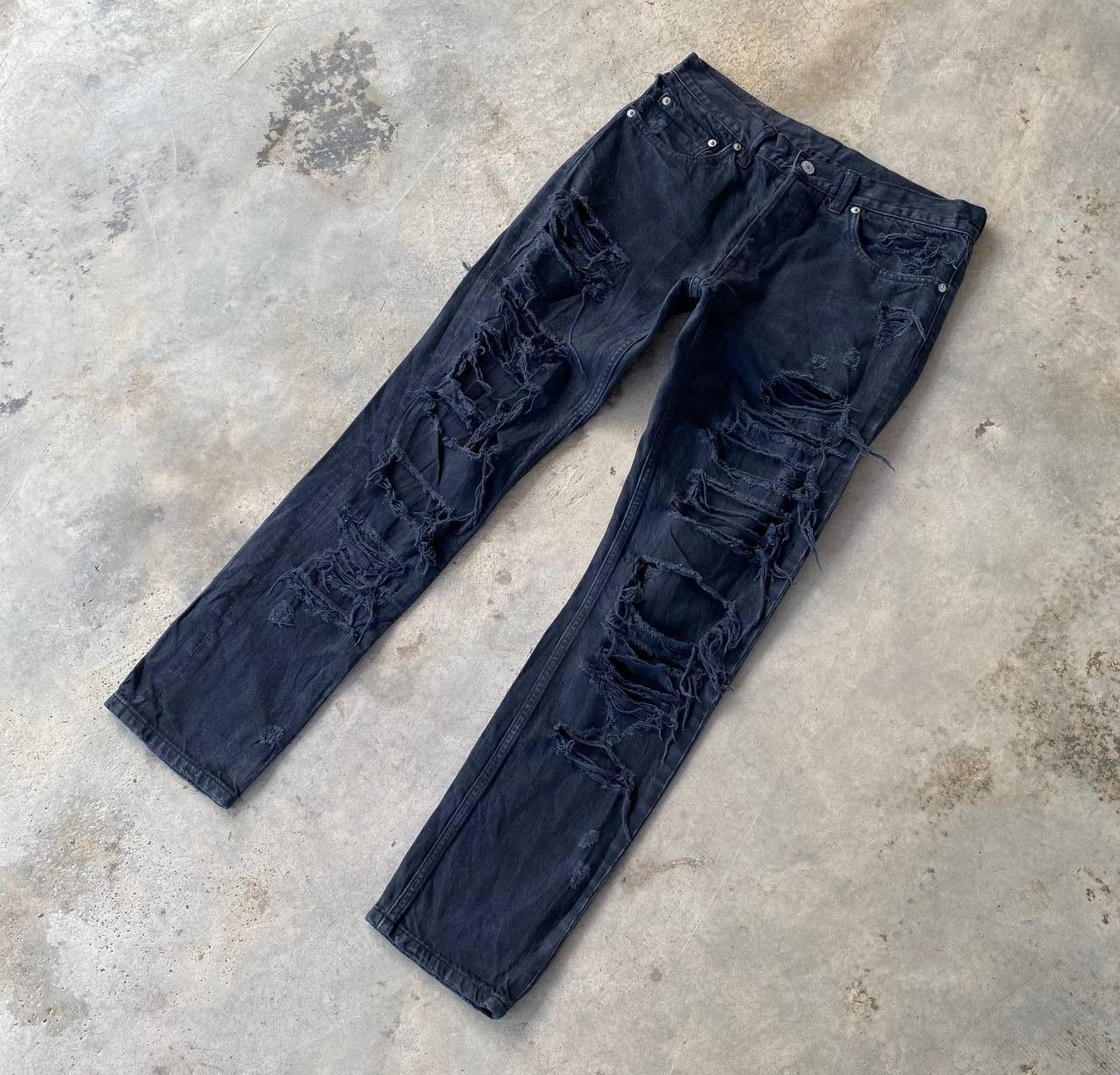 Japanese Brand RNA Slang Inc.By Eiji Okumoto Insane Distressed Denim Grunge Size US 29 - 4 Thumbnail
