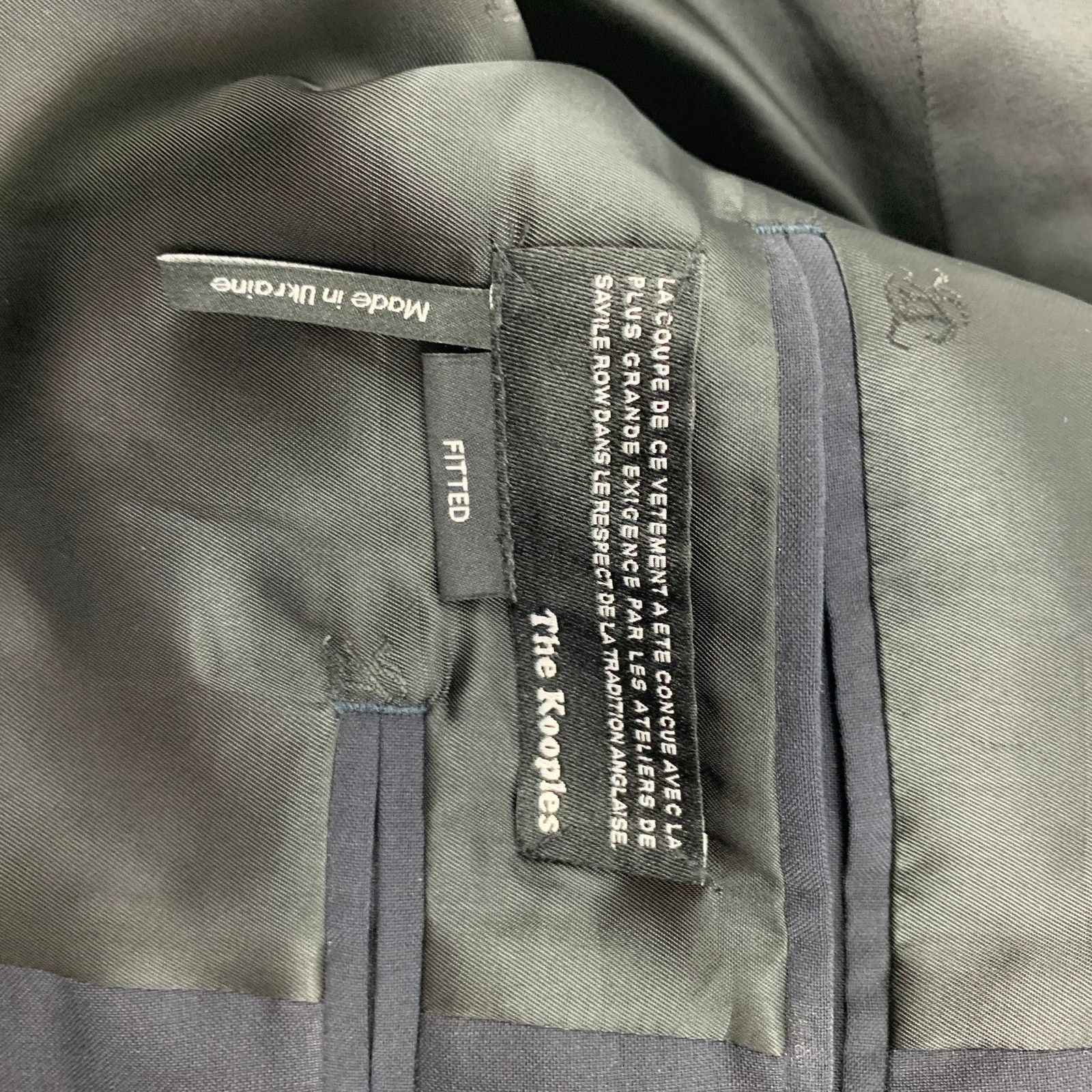 The Kooples THE KOOPLES Size 44 Navy Wool Notch Lapel Sport Coat Size 44R - 7 Thumbnail