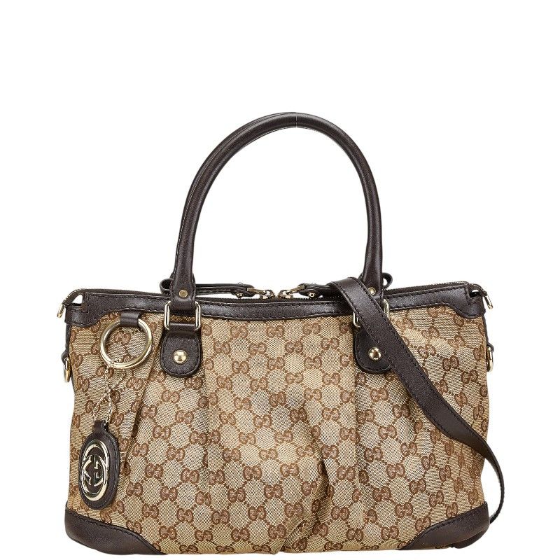 Gucci Gucci GG Canvas Sukey 2Way Bag 247902 Canvas Shoulder Bag 247902 in Beige, Women's