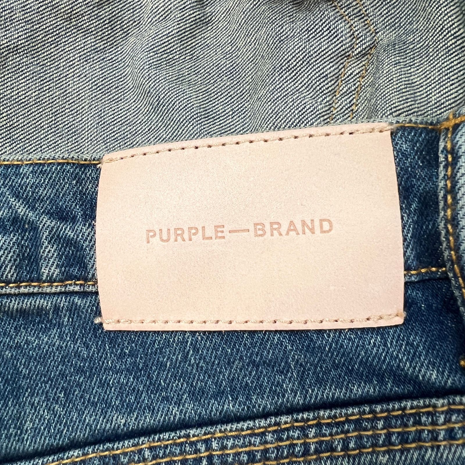 Purple PURPLE Brand Square Patch Repair Slim Jeans 34 Indigo NWT Size US 34 / EU 50 - 5 Thumbnail