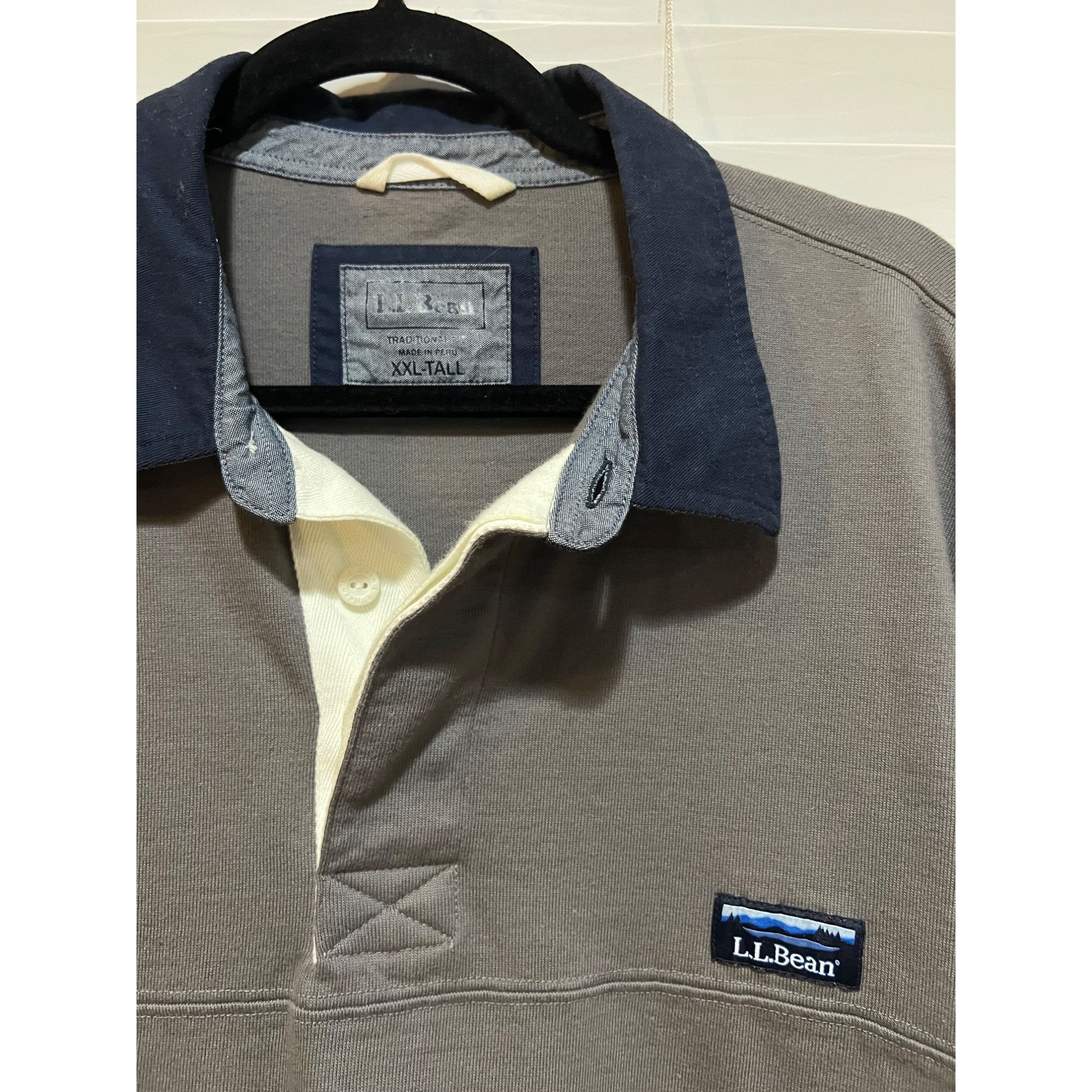 L.L. Bean L.L. Bean Long Sleeve Polo - Size XXLT Size US XXL / EU 58 / 5 - 2 Thumbnail