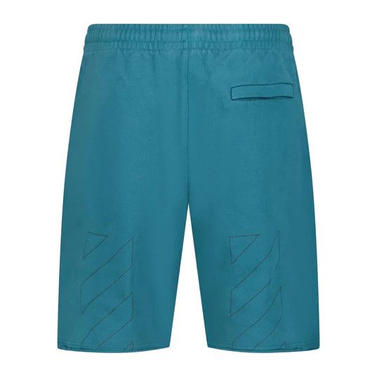 Off-White o1gr1nt0125 Chain Arr Sweat Short in Teal Size US 38 / EU 54 - 2 Thumbnail