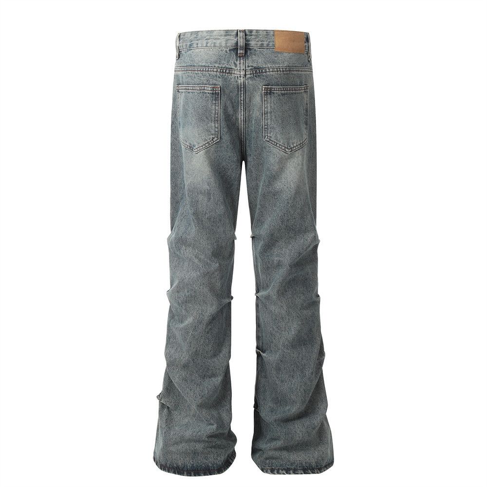 Japanese Brand × Jean Punk distressed washed men's high street trendy flared jeans Size US 32 / EU 48 - 4 Thumbnail
