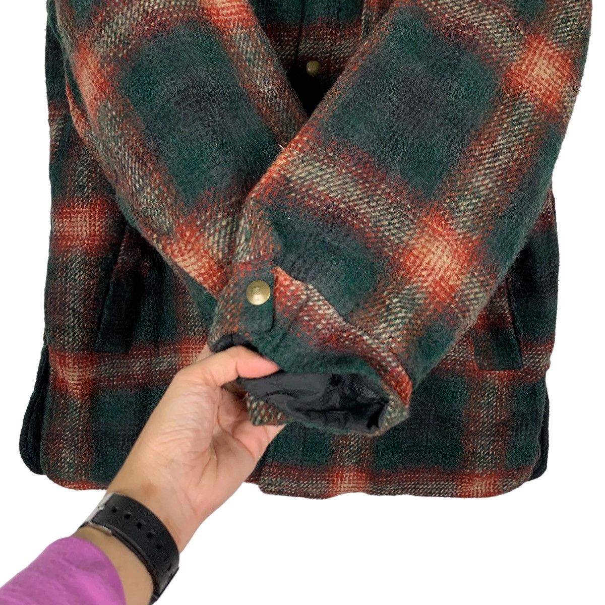 Flannel CAL CRAFT Shadow Plaid Checked Flannel Jacket #0016-C1 Size US M / EU 48-50 / 2 - 15 Thumbnail