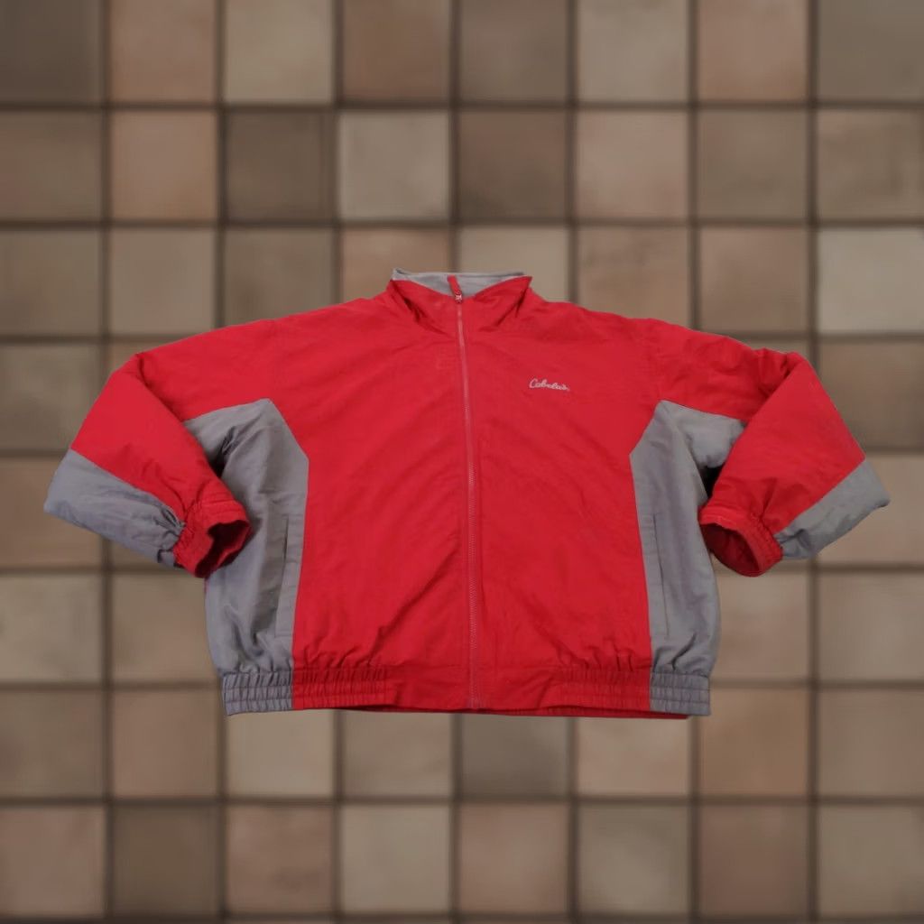 Vintage Cabela's Jacket Mens XL Puffer Fleece Lined Hunting Outdoors Windbreaker Long Zip Red Weathergear Pockets Size US XL / EU 56 / 4 - 1 Thumbnail