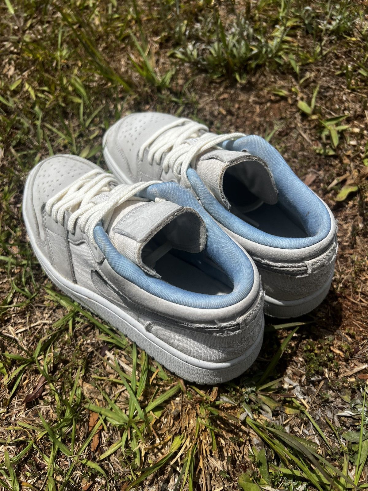 Jordan Brand CLEAN Air Jordan 1 Low size 7.5 Mens Sail Blue Retro shoes Size US 7.5 / EU 40-41 - 5 Thumbnail