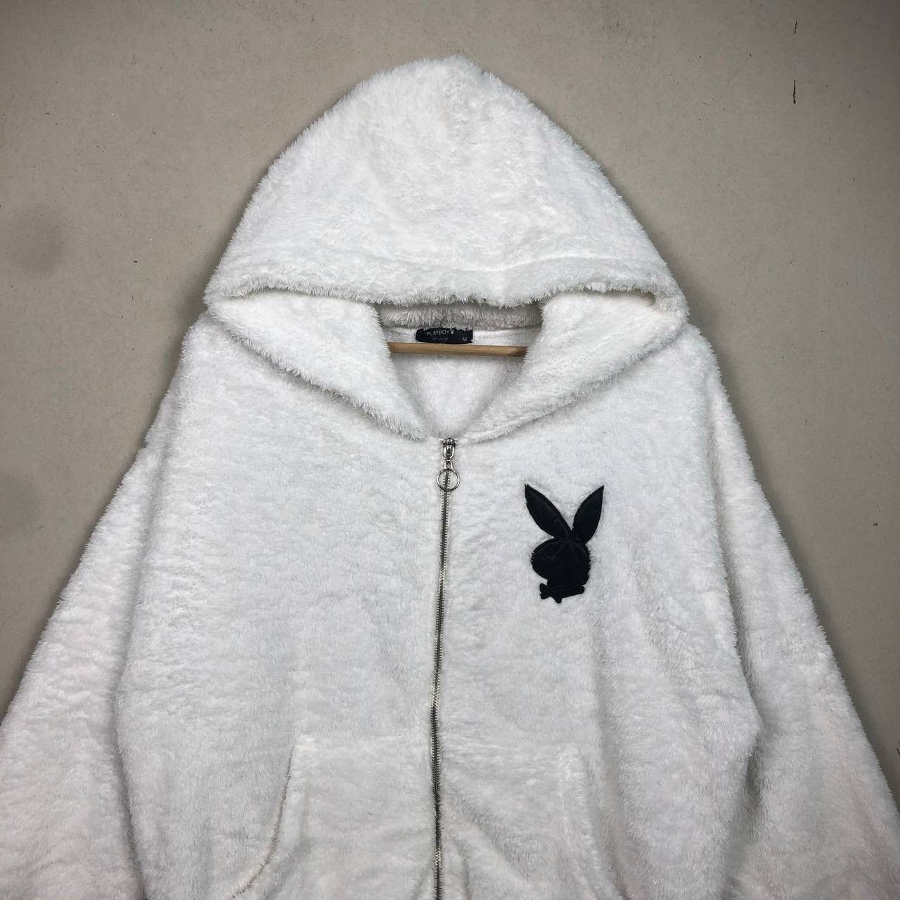 Vintage Playboy Bunny Faux Fur Hoodie Sweatshirt
