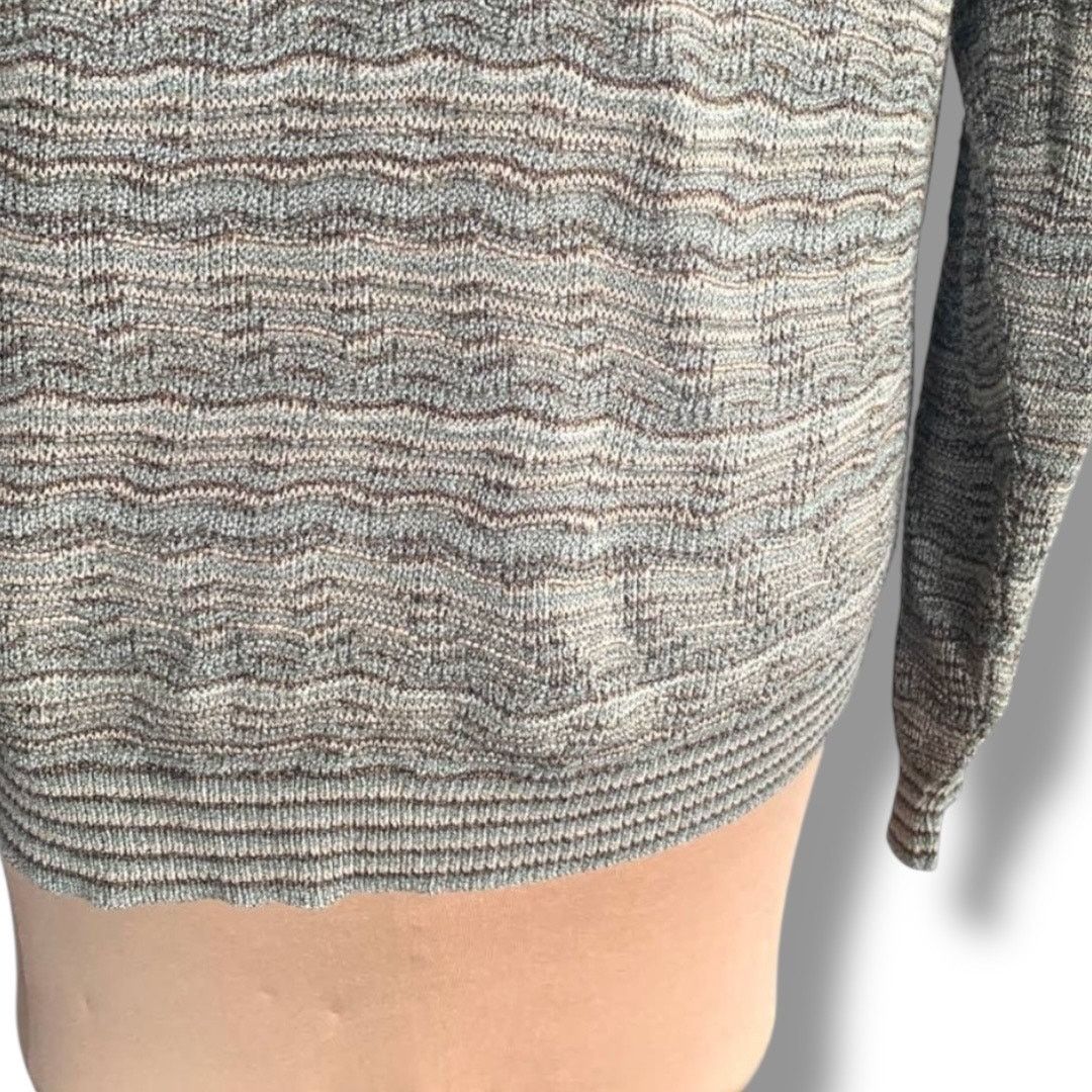 Vintage Vintage 90s Pronto Uomo Sweater Gray Green Wavy Knit Size US L / EU 52-54 / 3 - 5 Thumbnail