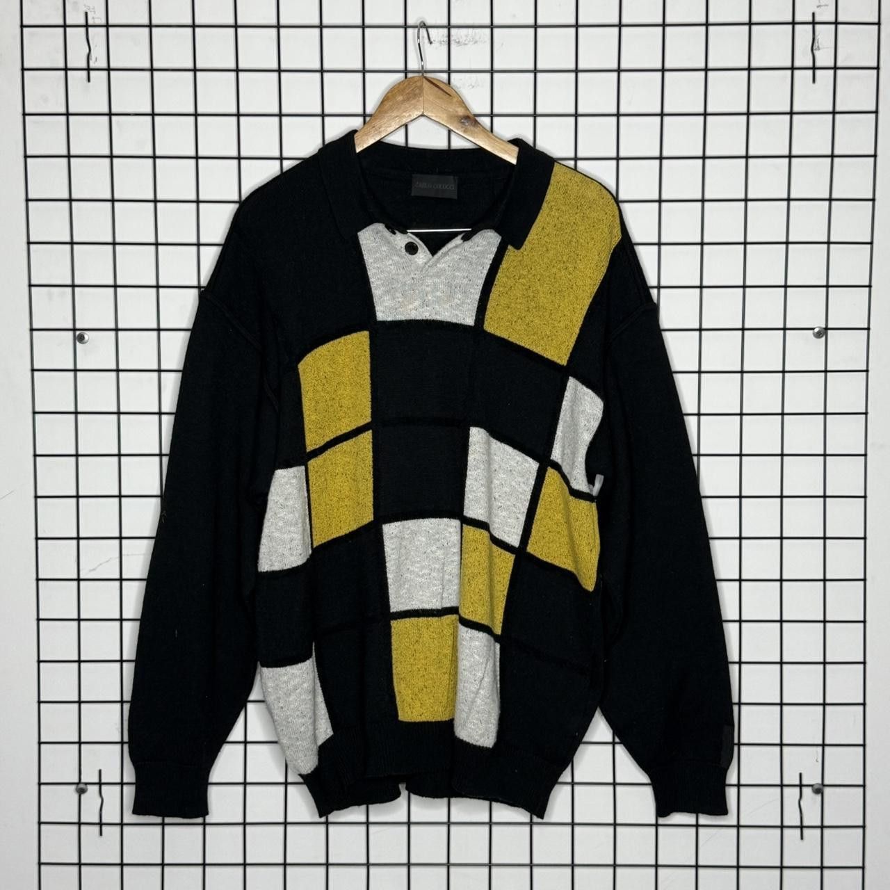 Carlo Colucci Vintage Abstract Geometric Print Wool 90s