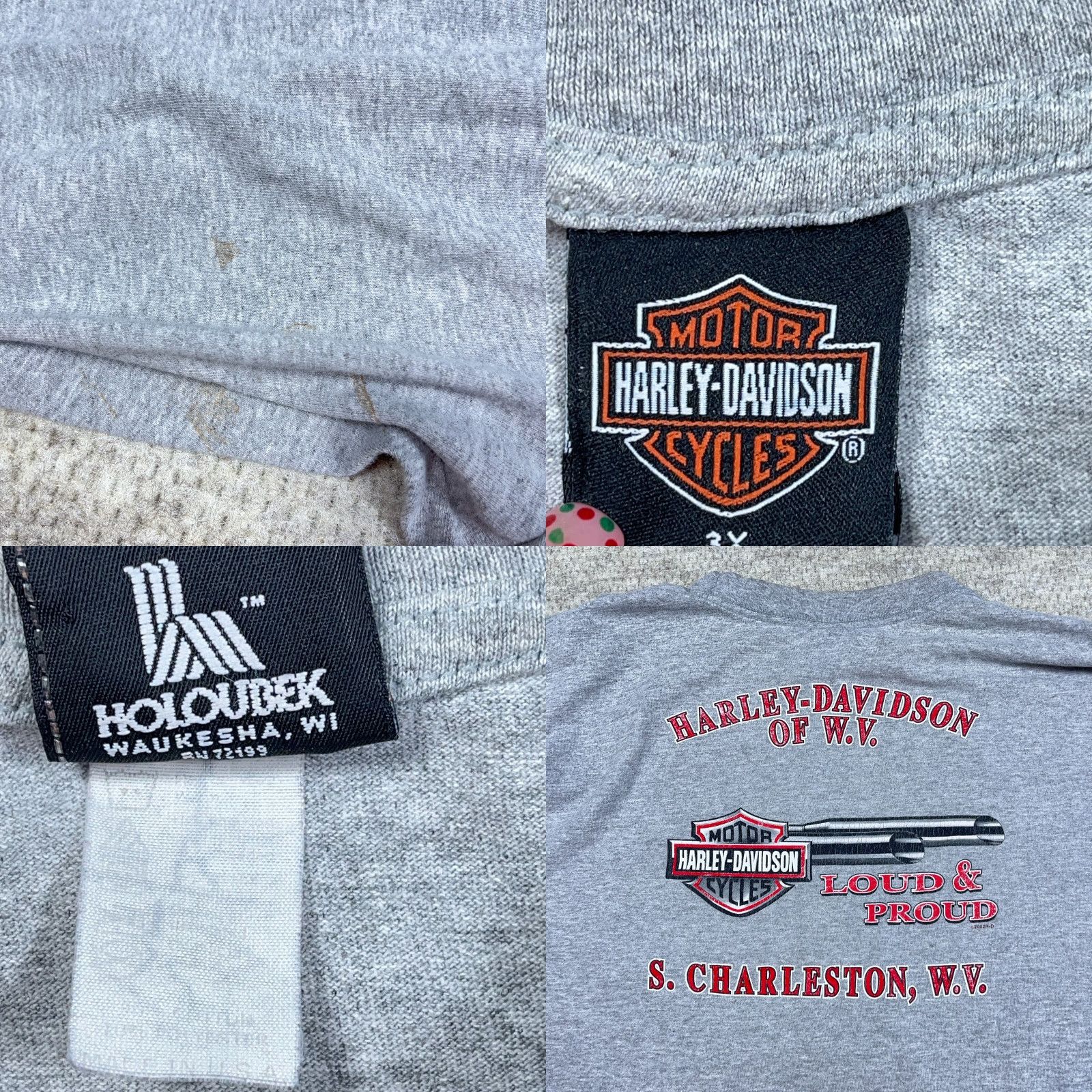 Harley Davidson Harley-Davidson Shirt Men 3X Gray Long Sleeve Crew Neck Vintage Y2K Graphic Print Logo Racing USA 80s Retro Barbed Size US XXL / EU 58 / 5 - 8 Thumbnail
