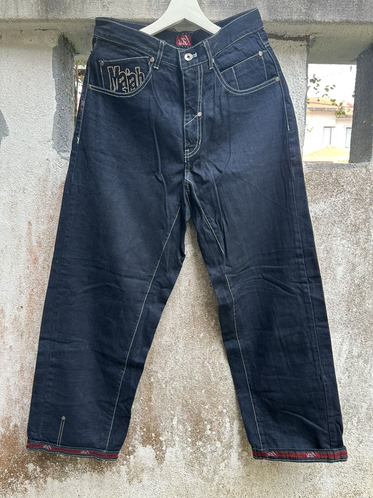 If Six Was Nine × Japanese Brand Vintage 90s MAJAH FLAVAH Baggy HipHop Flare Pants BOSS01 Size US 31 - 2 Thumbnail