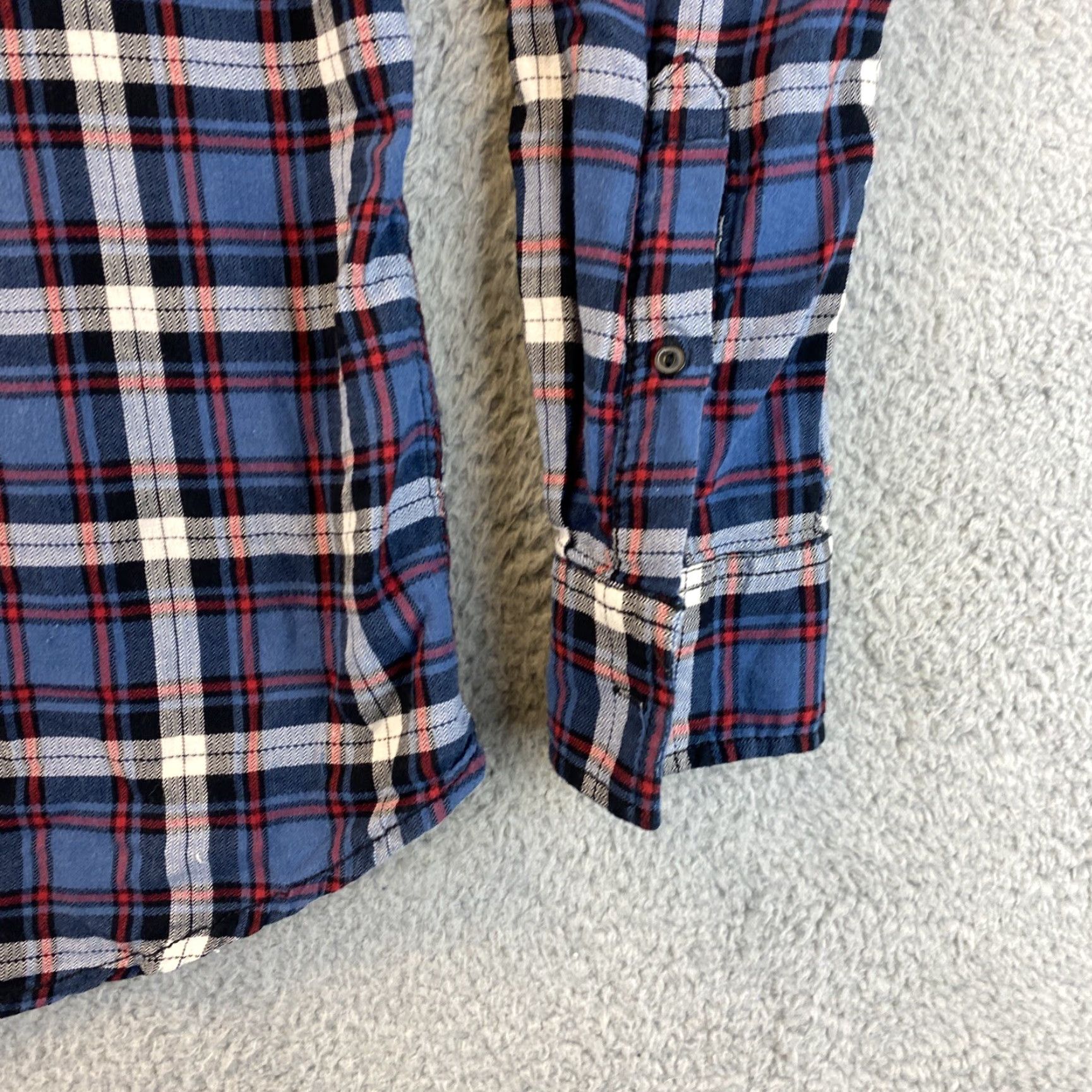 Vintage American Rag Classic Button Dress Shirt Mens Large Blue Plaid Long Sleeve Size US L / EU 52-54 / 3 - 2 Thumbnail