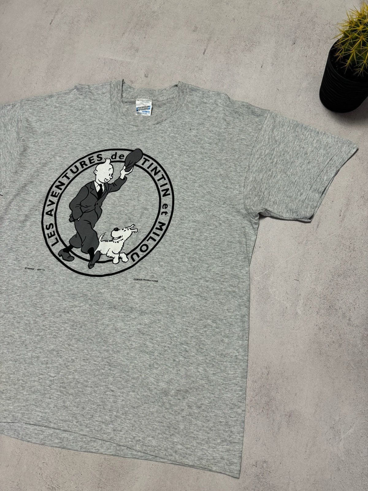 Vintage Vintage TINTIN T Shirt Tee 1994 Les Aventures Rare Size US XL / EU 56 / 4 - 4 Thumbnail