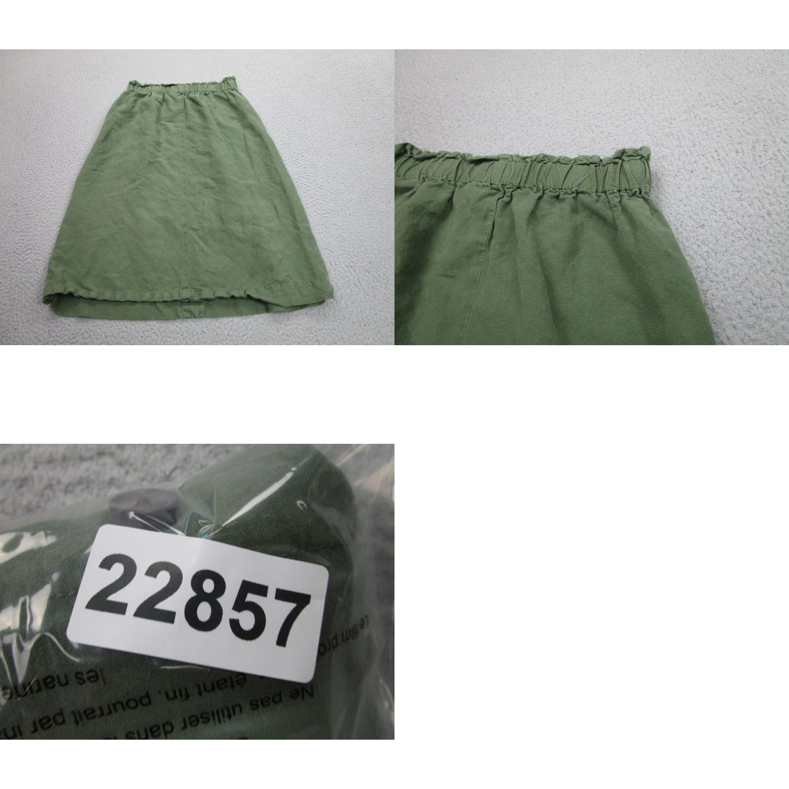 Madewell Madewell Skirt Womens XS Green Linen Button A-Line Elastic Waist Cottagecore Size 26" / US 2 / IT 38 - 8 Thumbnail