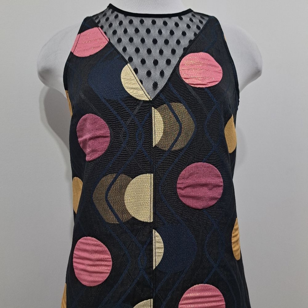 Anthropologie Anthropologie Maeve Tilde Polka Dot Palooza Retro Mod Metallic XS Black Motif NW Size XS / US 0-2 / IT 36-38 - 12 Thumbnail