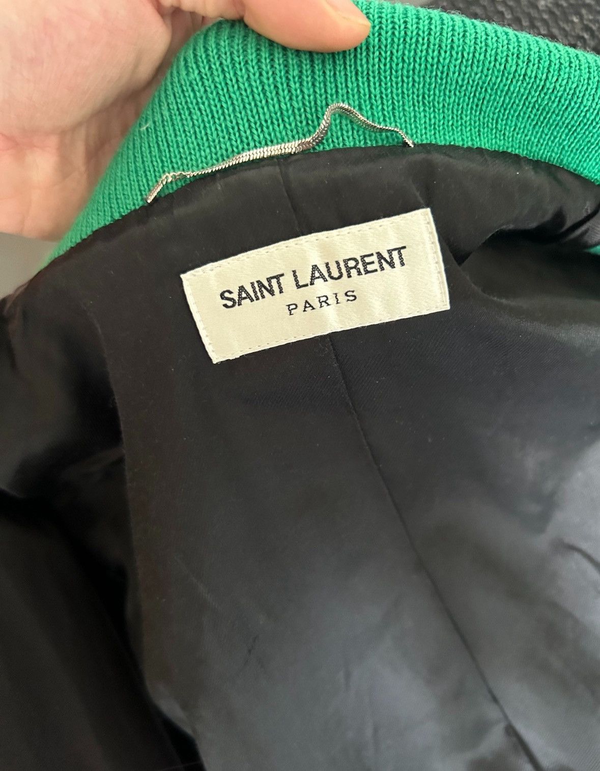 Yves Saint Laurent saint laurent17SS green and white Teddy jacket 2503-Nextarr Size US S / EU 44-46 / 1 - 3 Thumbnail