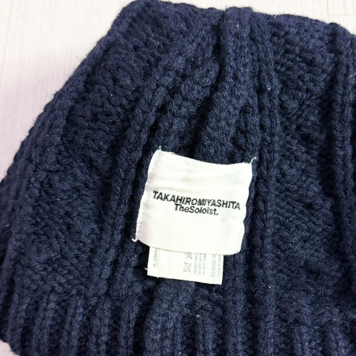 Takahiromiyashita The Soloist. Takahiro Miyashita The Soloist. Wool Beanie Navy Size ONE SIZE - 2 Thumbnail