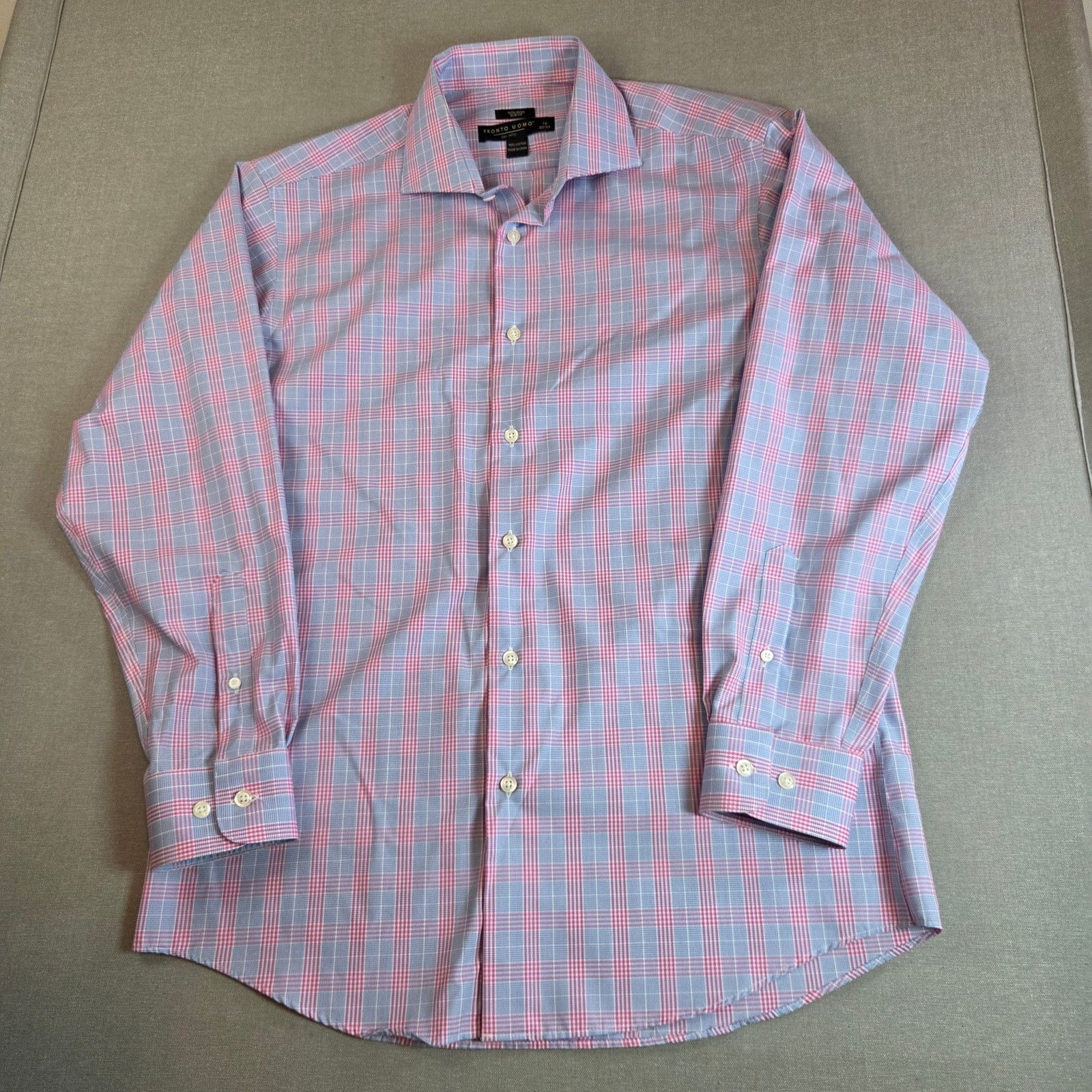 Pronto Uomo Pronto Uomo Slim Fit Plaid Dress Shirt 16 32/33 Size US M / EU 48-50 / 2 - 12 Thumbnail