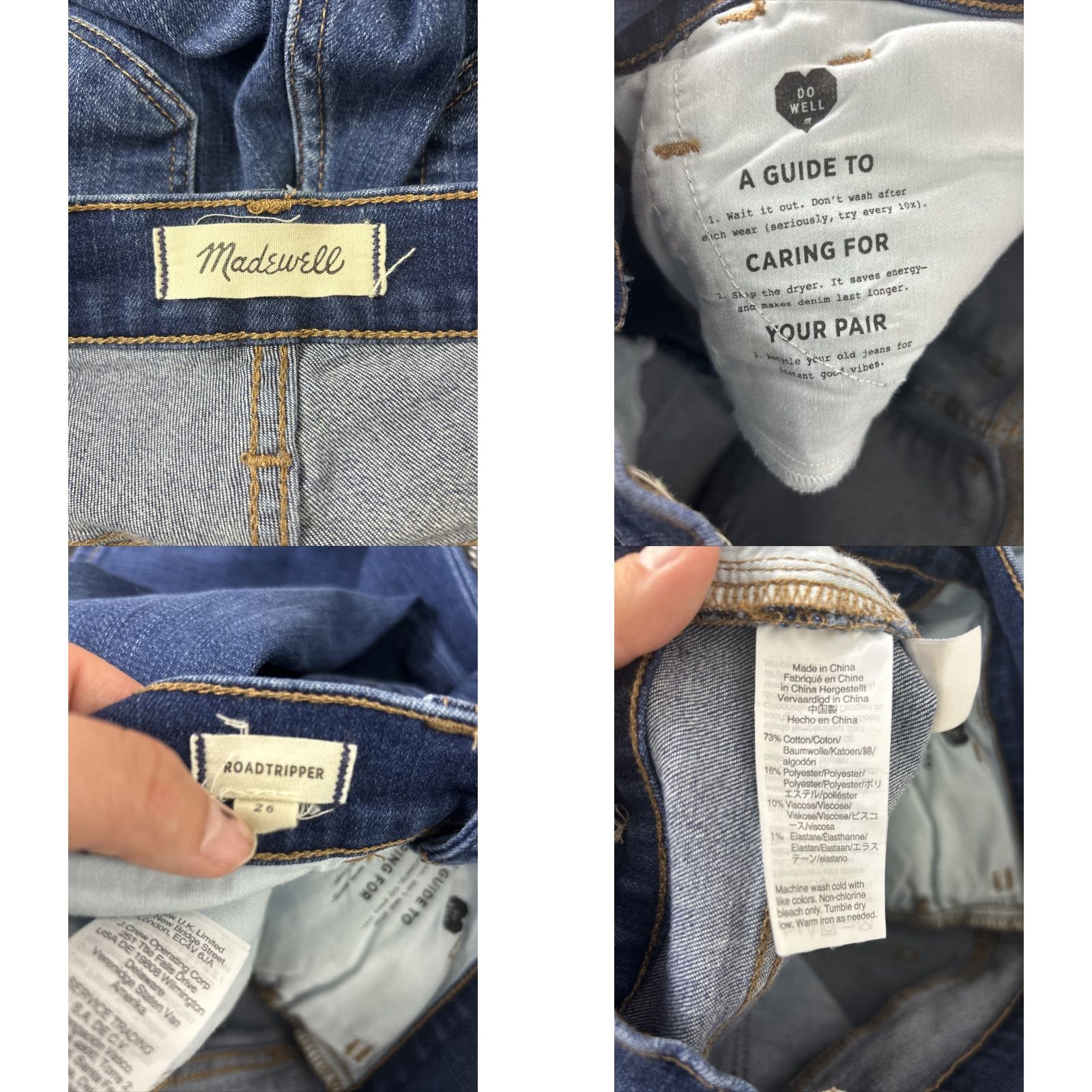 Madewell Madewell Jeans Orson Dark Wash Roadtripper Skinny High Rise 26 Women 26x28 Blue Denim Pants Size 26" / US 2 / IT 38 - 9 Thumbnail