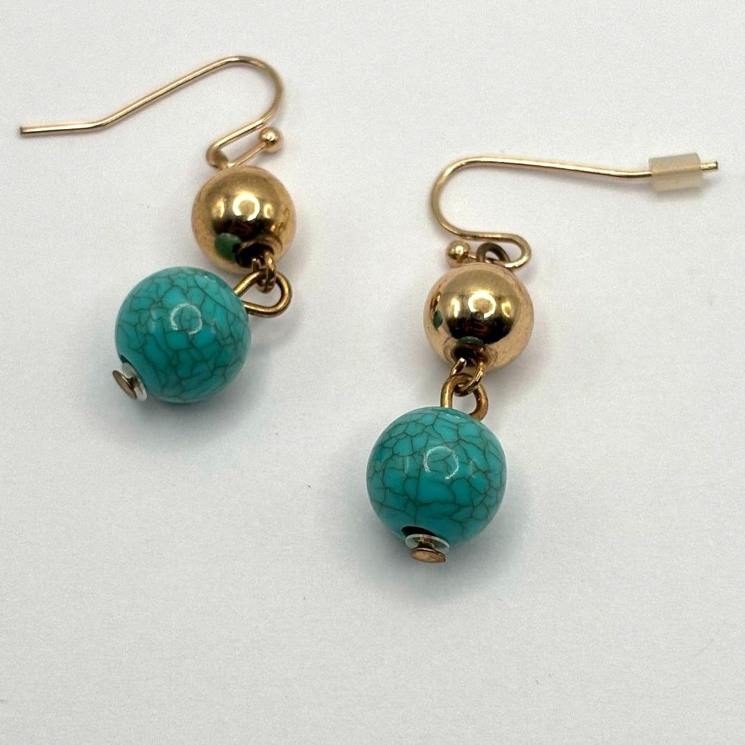 Other Gold & Turquoise Western Earrings Size ONE SIZE - 2 Thumbnail