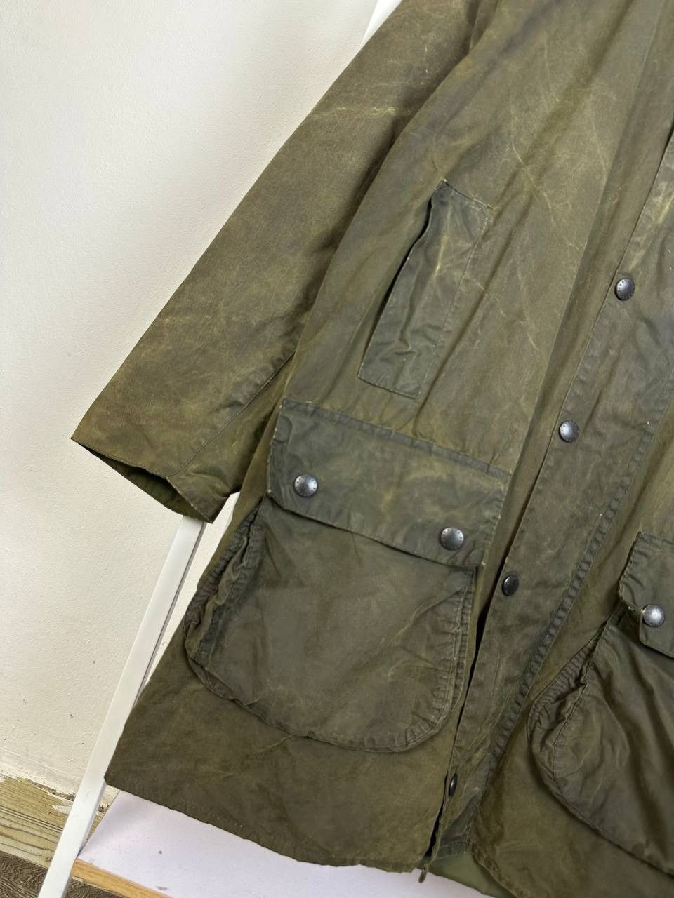 Barbour × Vintage DISTRESS A200 BARBOUR Waxed Border Coat Jacket (PIT 22) Size US S / EU 44-46 / 1 - 3 Thumbnail
