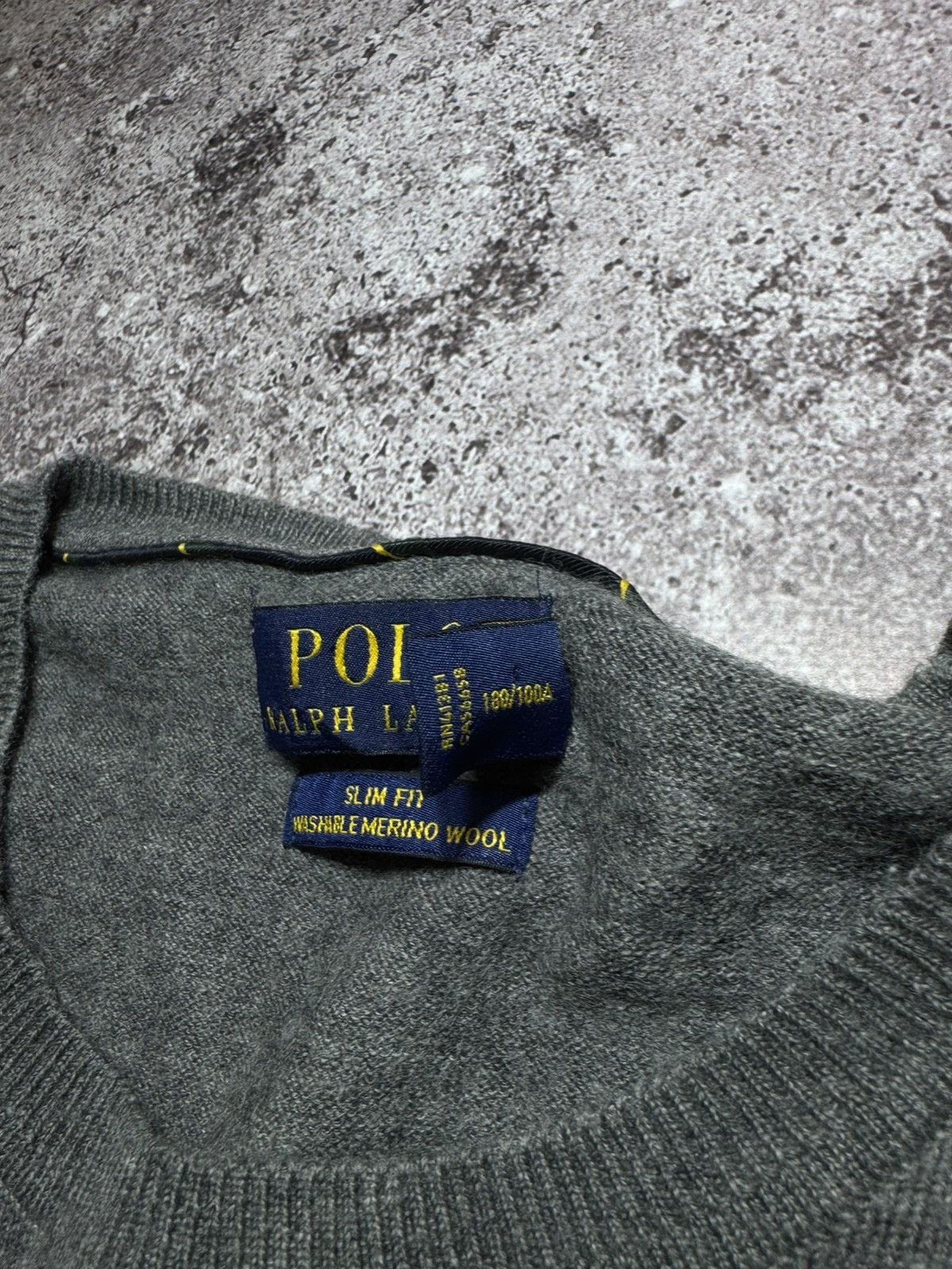 Polo Ralph Lauren Polo Ralph Lauren Merino Wool Slim Fit premium Sweater Grey Size US L / EU 52-54 / 3 - 6 Thumbnail