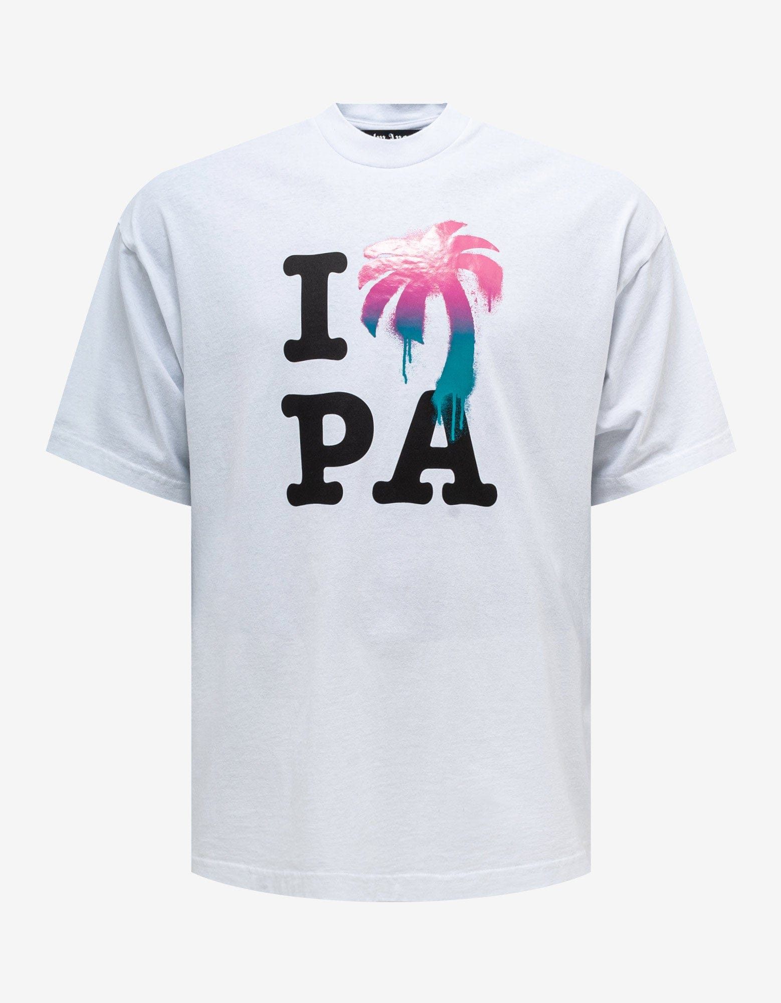 image of Palm Angels White I Love Pa Classic T-Shirt, Men's (Size Large)