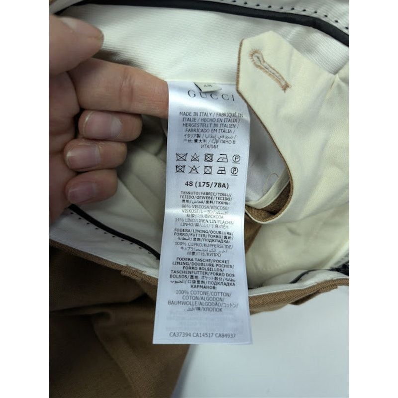 Gucci o1rshd1 Tailored Crepe Trousers Pant in Brown / Camel Size US 32 / EU 48 - 19 Thumbnail