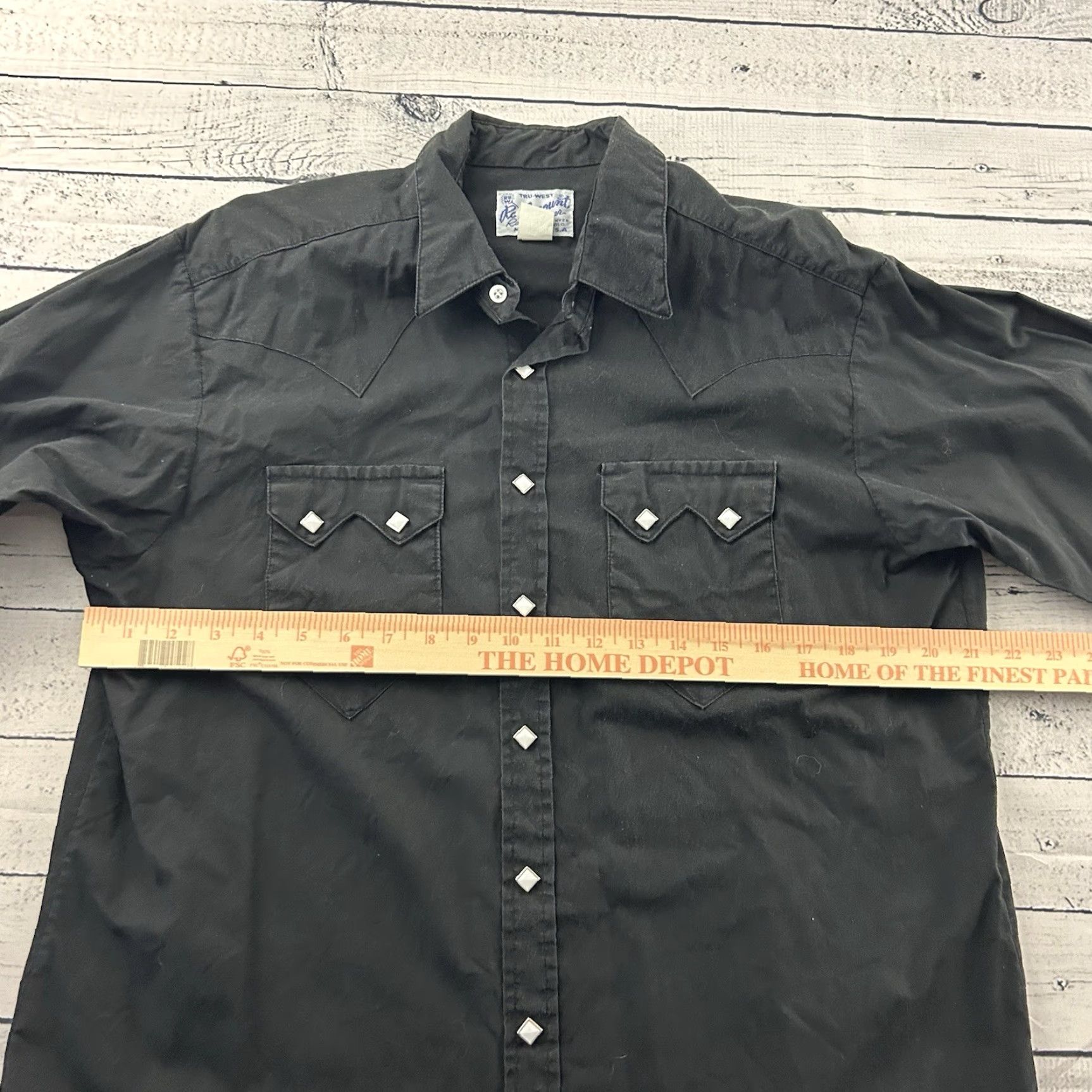 Vintage ROCKMOUNT Long Sleeve Button-Up Shirt 17 | 33.5 Black Mens Snap Front Custom Fit Size US XL / EU 56 / 4 - 3 Thumbnail