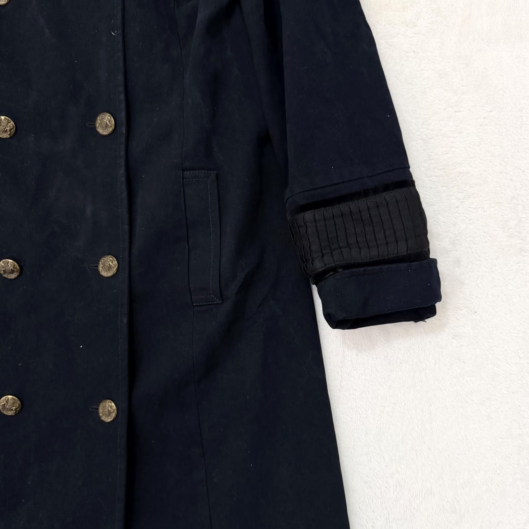Ralph Lauren Ralph Lauren Polo Jeans Coat Womens Large Blue Trench Coat Military Army Buttoned Belted Long Sleeve Lined Twill Size 36" / US 14 / IT 50 - 4 Thumbnail