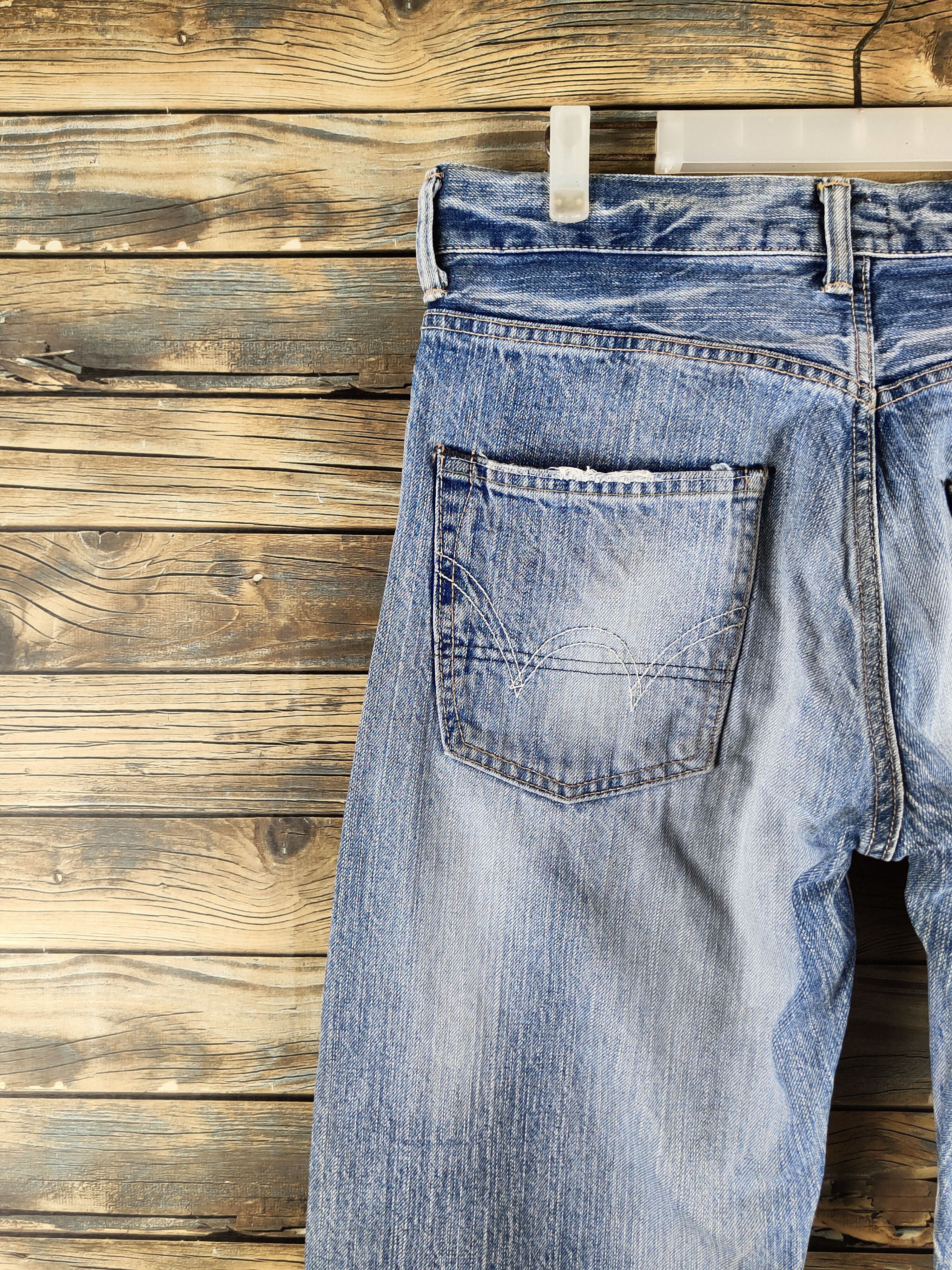 Edwin Edwin Blue Distressed Ripped Jeans #S2887 Size US 33 - 8 Thumbnail