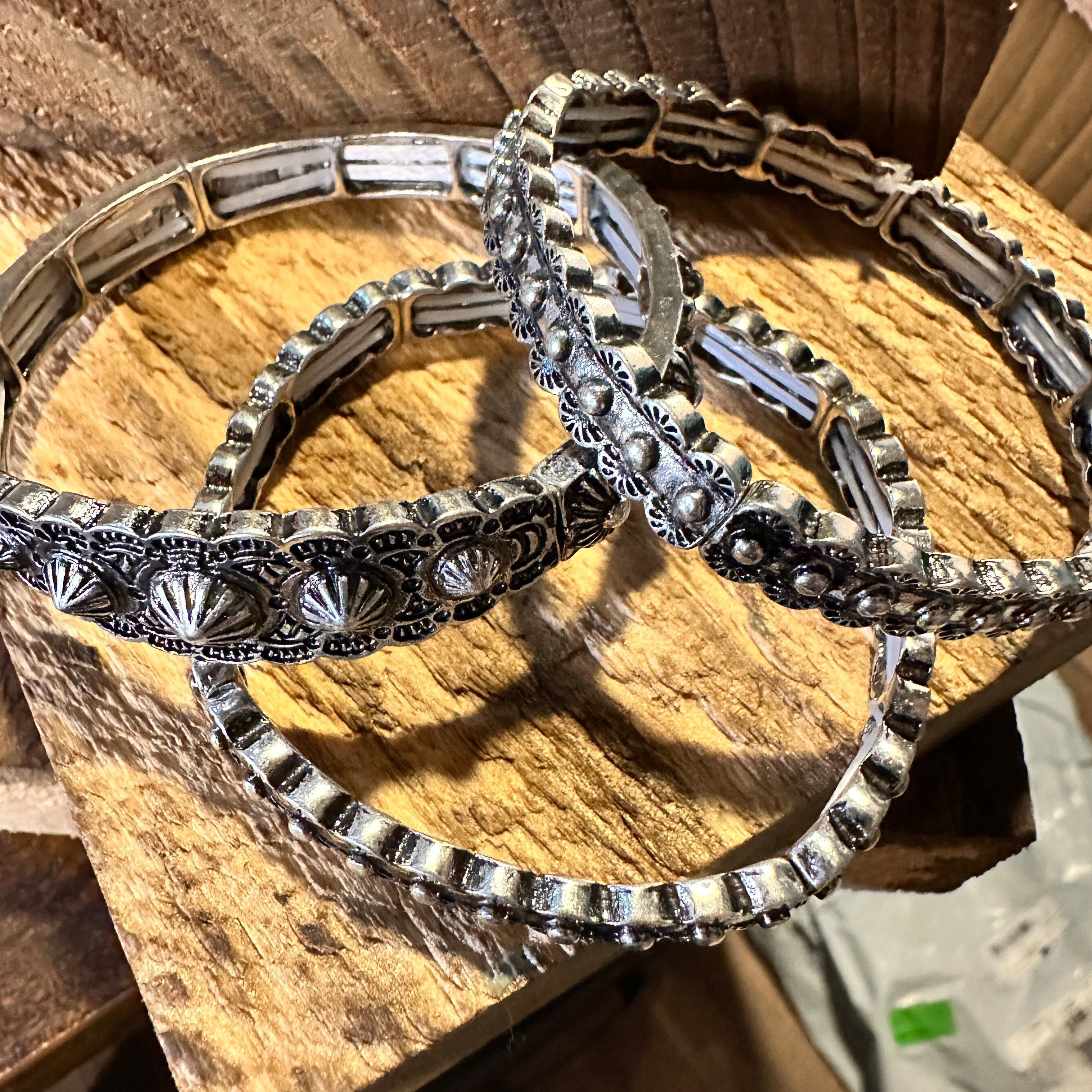 Other Boho Vintage Chic Southwestern Concho Elastic Bracelets, Set Size ONE SIZE - 7 Thumbnail