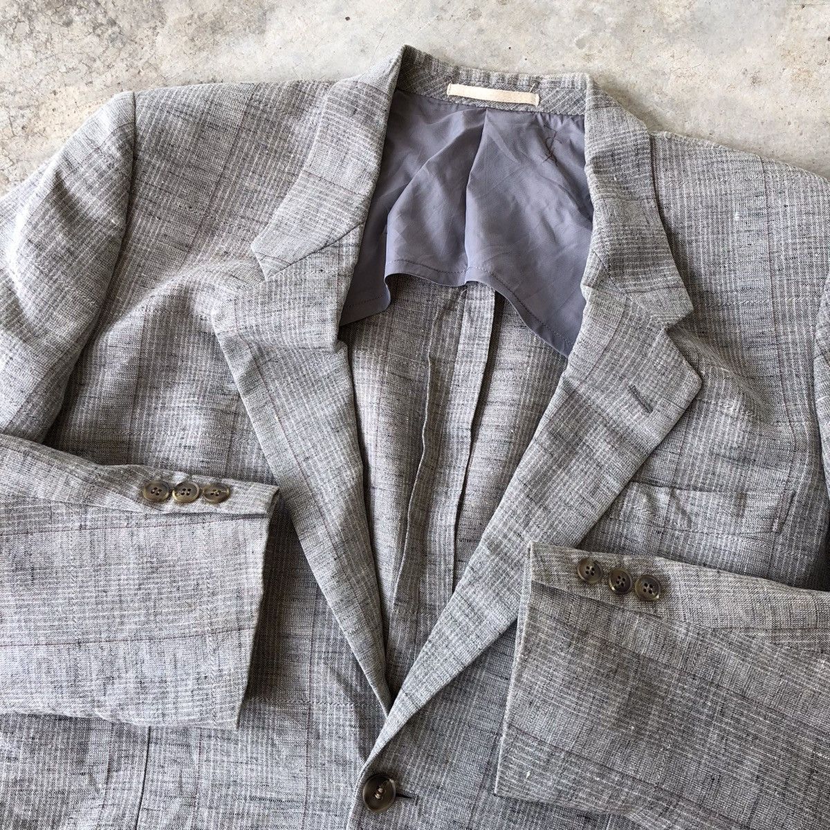 Japanese Brand × Yves Saint Laurent YVES SAINT LAURENT Plaid Blazer Coat Size 44R - 5 Thumbnail
