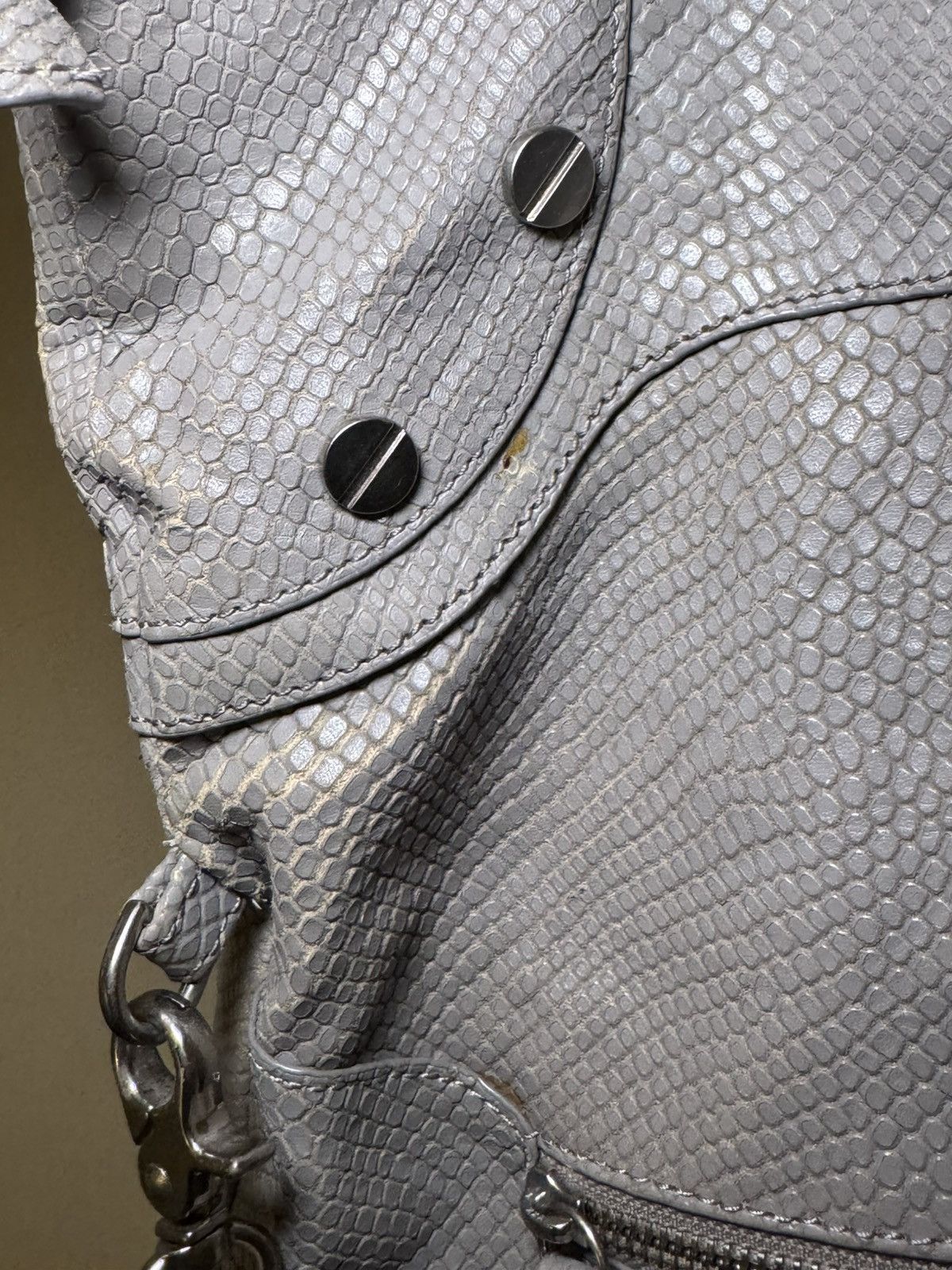 Other Vintage Foley & Corinna Grey Python Leather Bag Y2K Size ONE SIZE - 9 Thumbnail