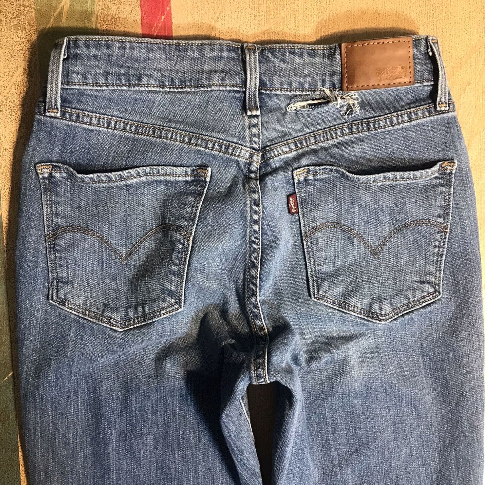 Levi's Levis 721 Skinny Jeans Womens 27 Regular Light Blue Distressed Stretch 5-Pocket Denim Jeans Size 27" / US 4 / IT 40 - 4 Thumbnail