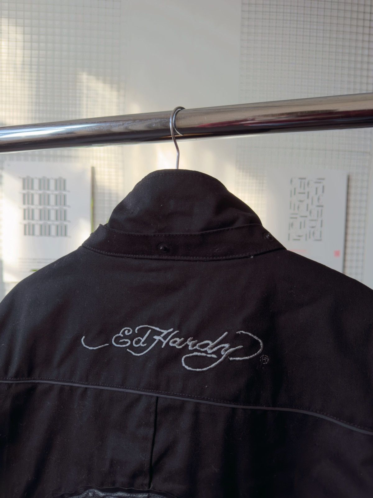 Ed Hardy 🔥 Don Ed Hardy by Christian Audigier Coat Motorcycle Jacket Size US XL / EU 56 / 4 - 8 Thumbnail