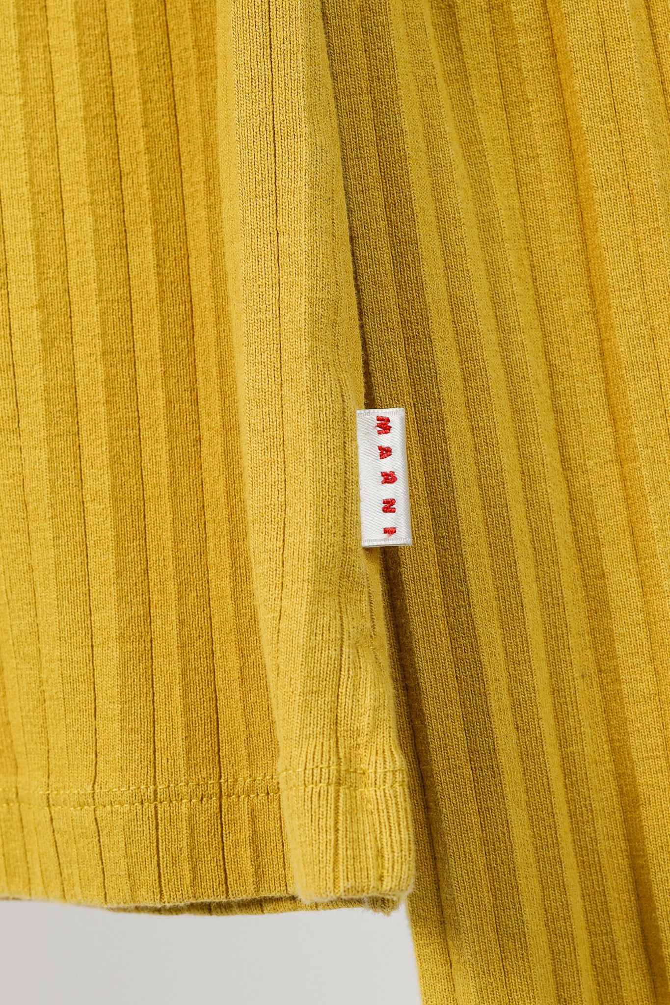 Marni Marni Chartreuse Cotton Ribbed-Knit Mock Neck Top Size US L / EU 52-54 / 3 - 7 Thumbnail