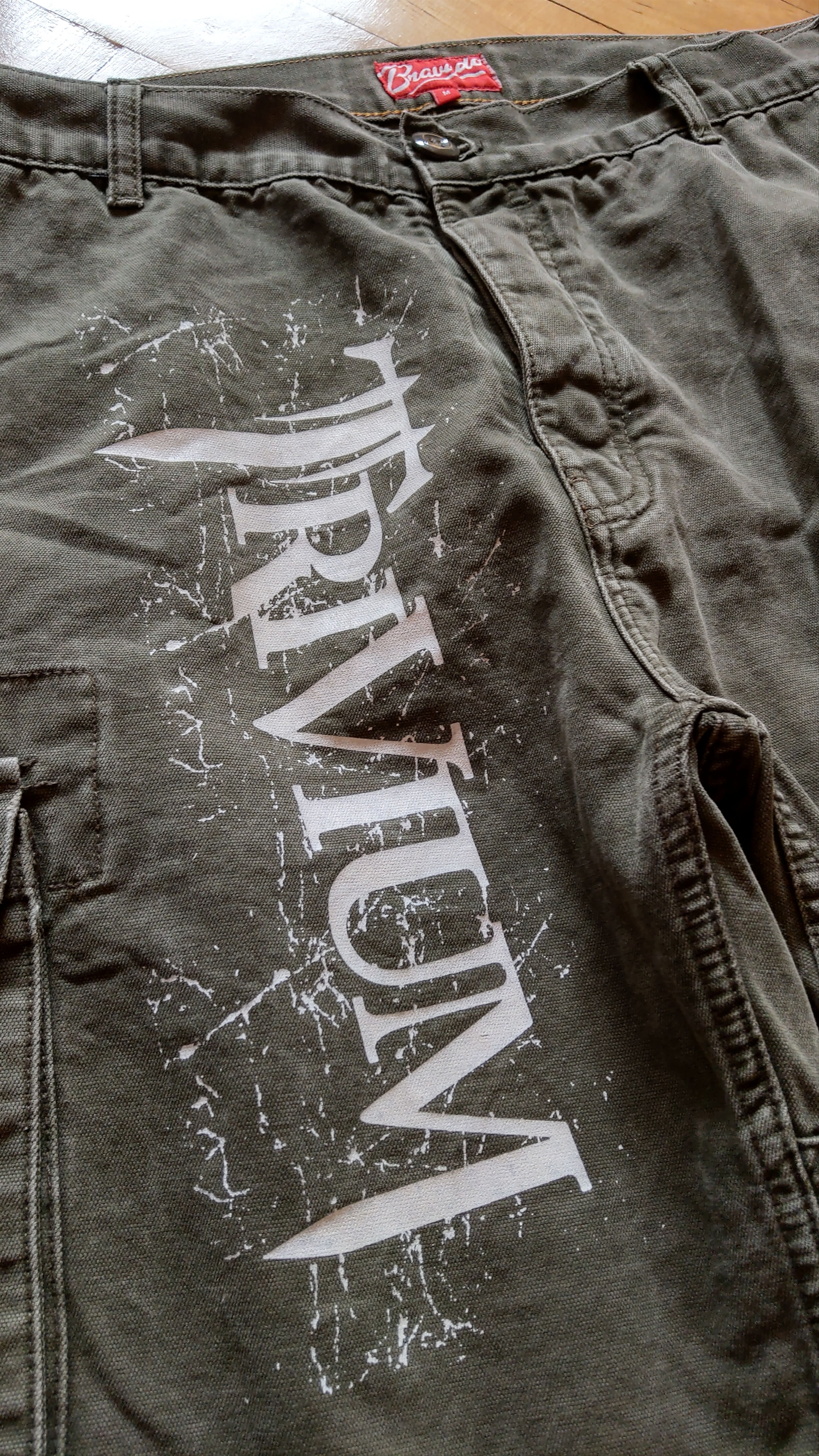 Band Tees Unique TRIVIUM Pants Shorts Cargo Jorts Metal goth opium Alt Size US 33 - 2 Thumbnail