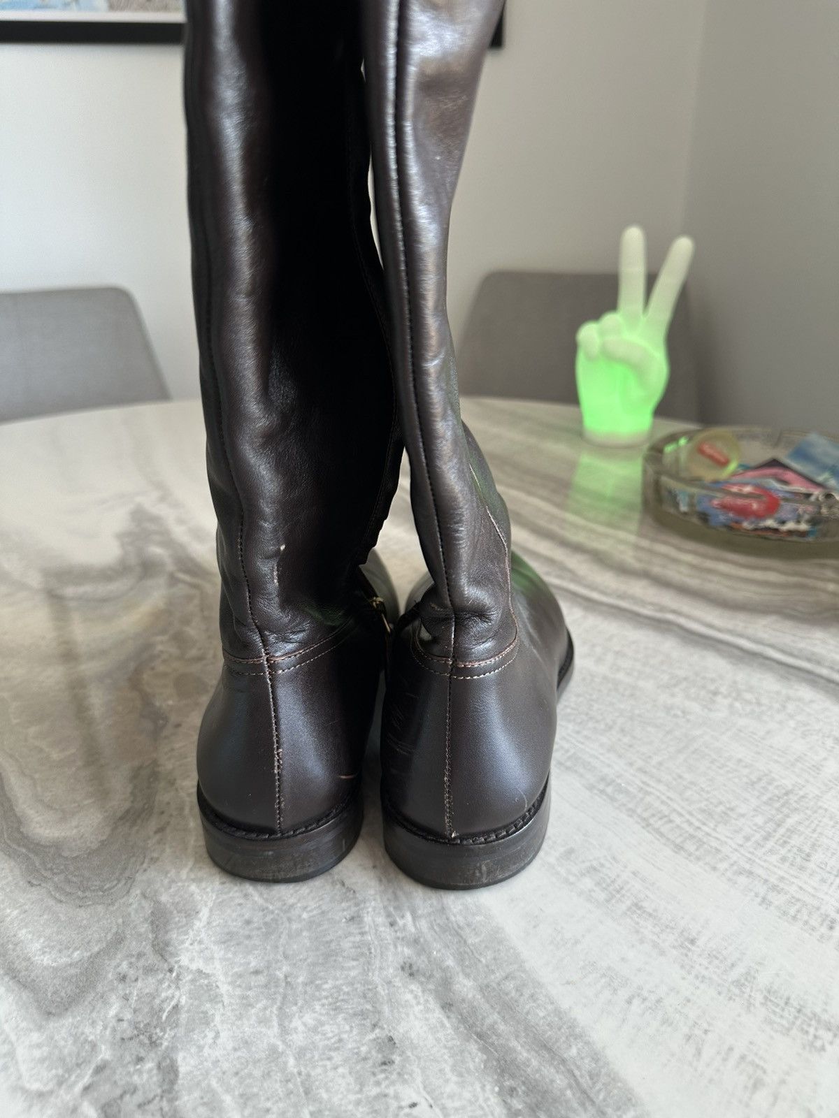 Burberry Burberry High Leather Buckle Riding Boots in Dark Brown Size US 11 / IT 41 - 7 Thumbnail