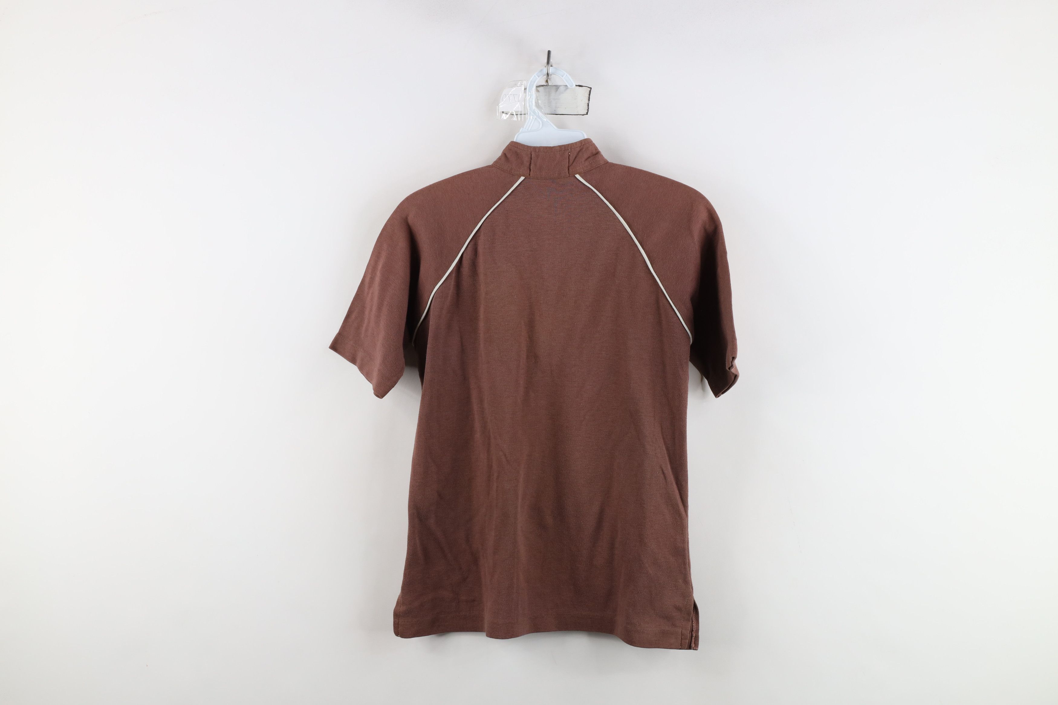 Vintage Vintage 70s Streetwear Distressed Blank Henley T-Shirt Brown Size L / US 10 / IT 46 - 10 Thumbnail