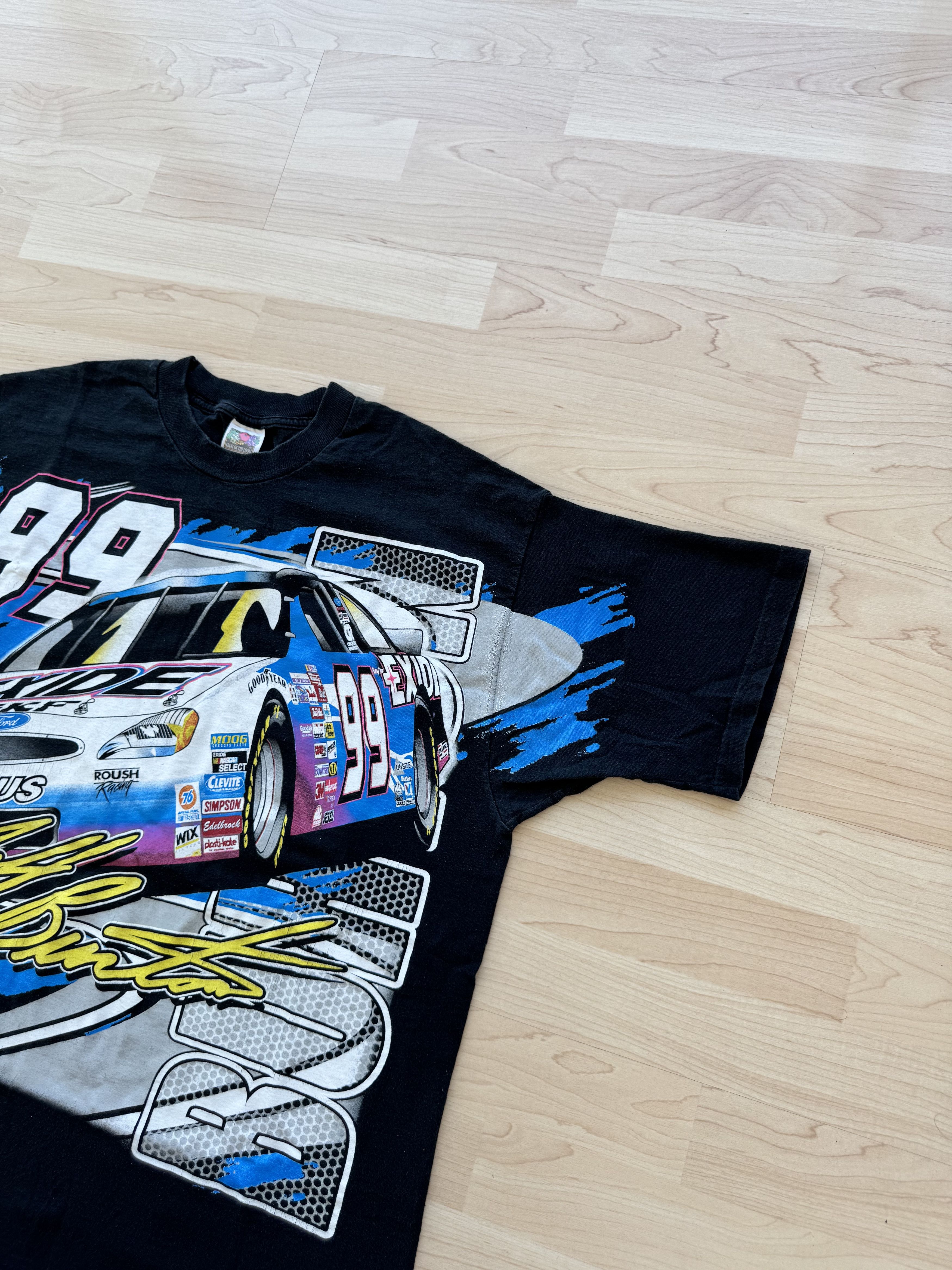 Vintage Nascar All Over Print Shirt Fits Large Roush