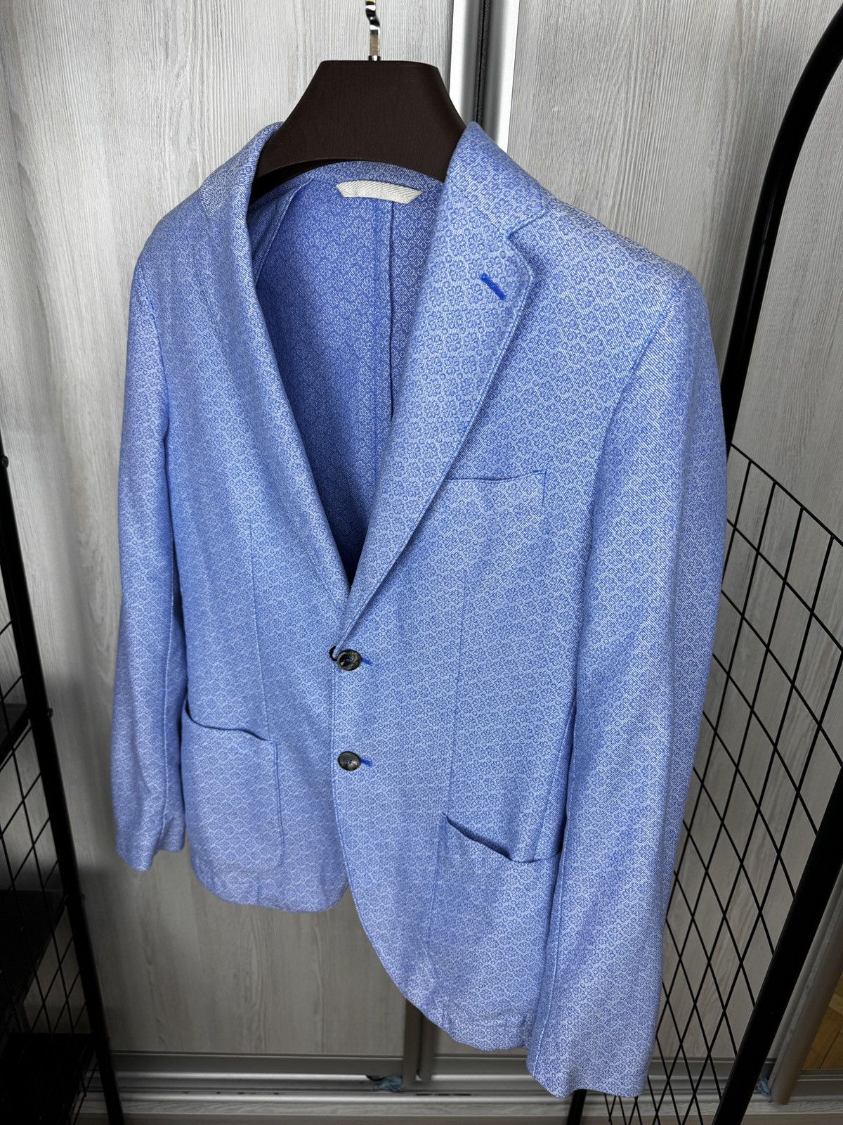 Other 345$ Santaniello Cotton Linen blend patterned unlined blazer Size 36R - 7 Thumbnail