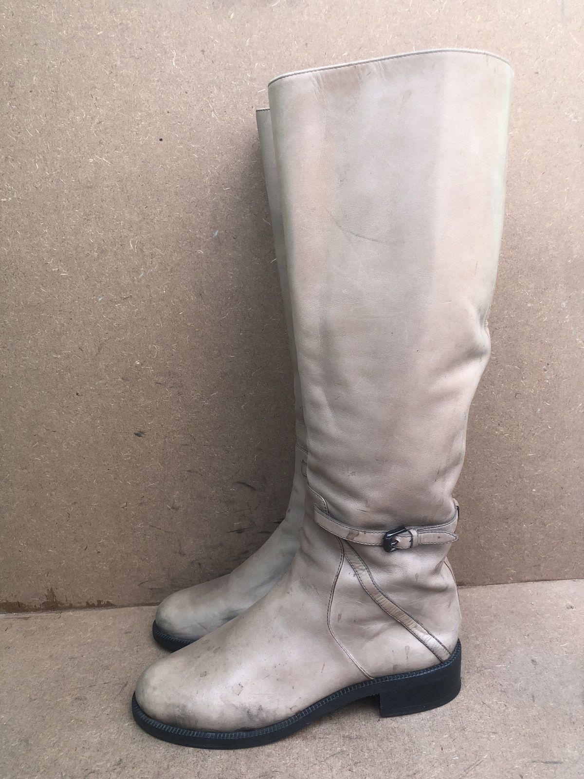 Bottega Veneta Bottega Veneta Ivory Women’s High Boots Size37.5 Size US 7.5 / IT 37.5 - 2 Thumbnail