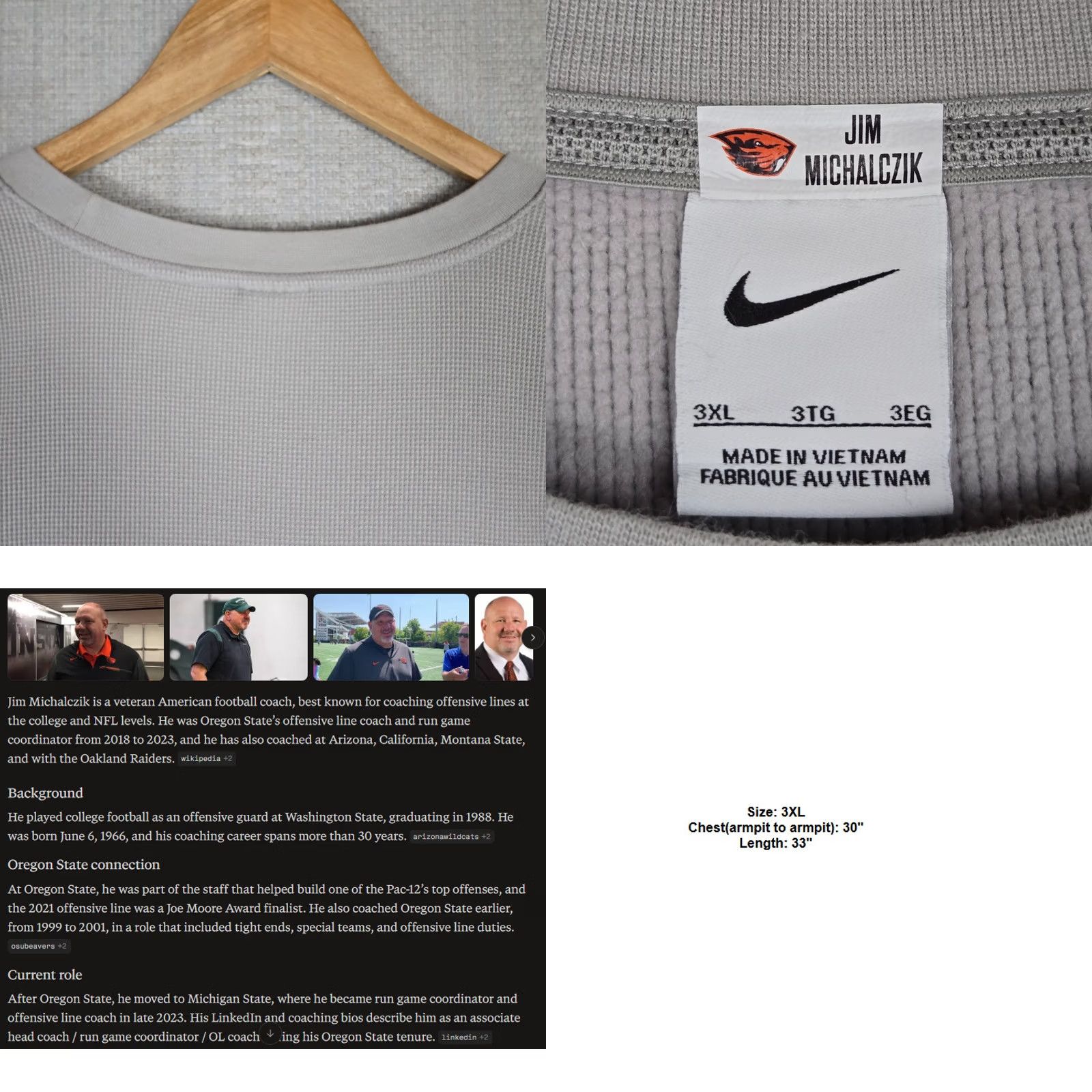 Nike Nike Oregon State Mens 3XL Team Issued O-Line Coach Performance Sweatshirt Size US XXL / EU 58 / 5 - 8 Thumbnail
