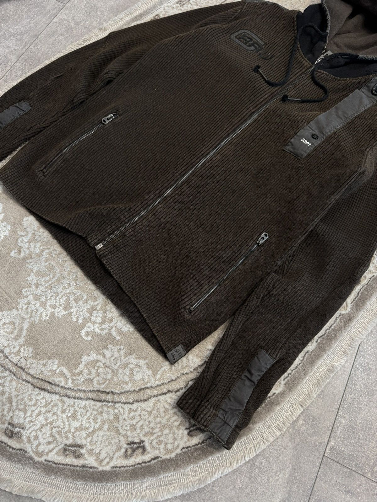 G-Star Avant Garde G Star Raw Vintage Knitted Zip Up Sweater Faded Size US XL / EU 56 / 4 - 3 Thumbnail